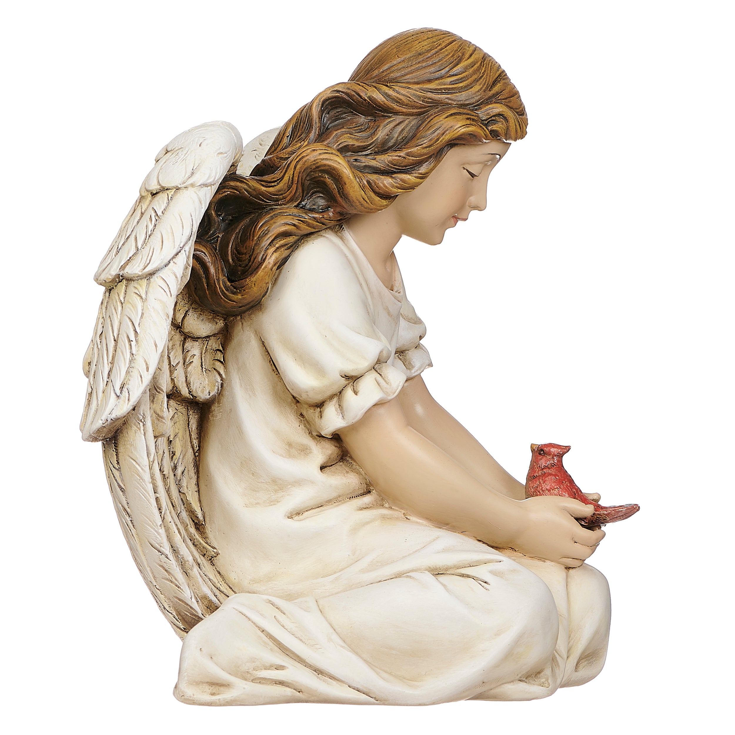 Joseph's Studio Angel With Cardinal Garden Statue