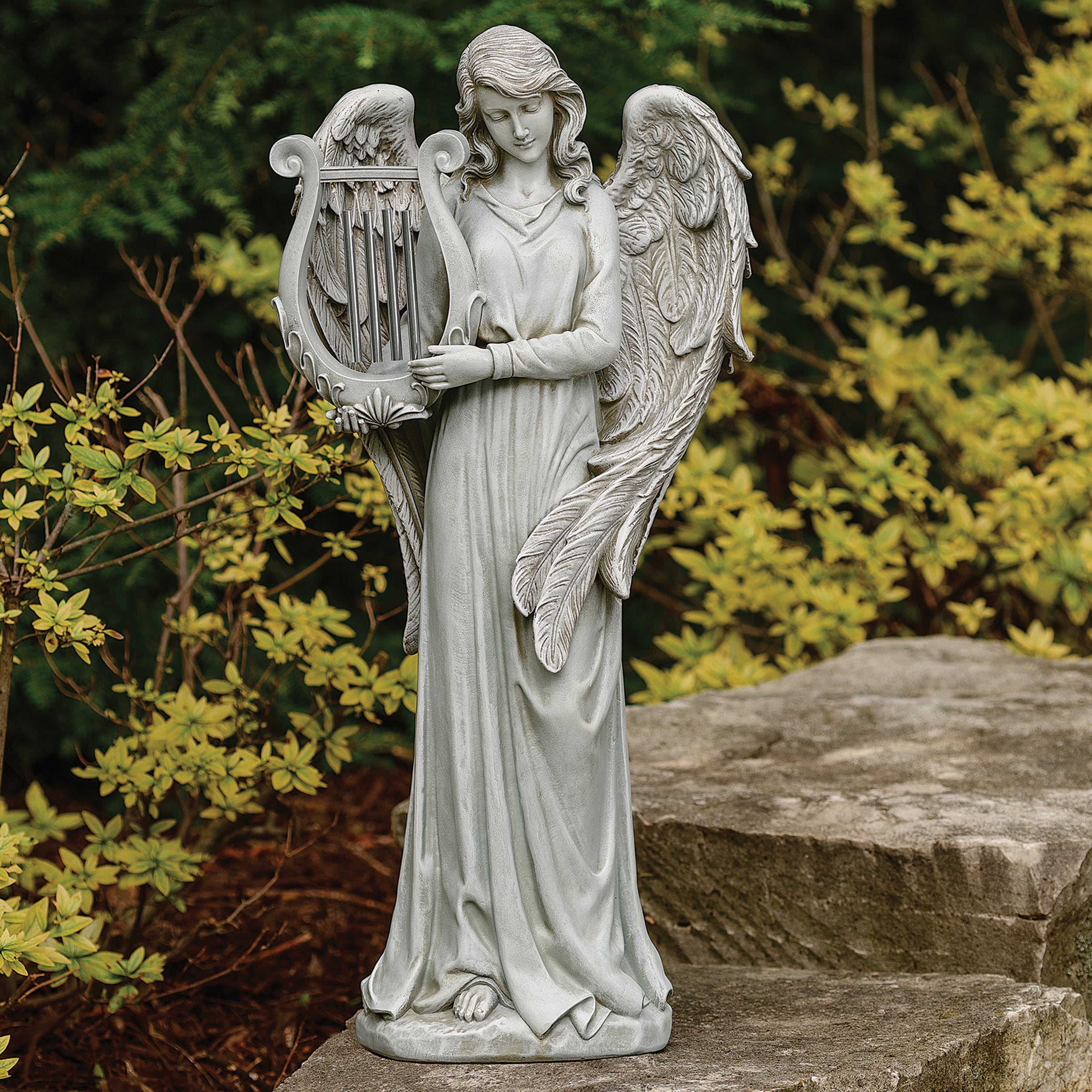 Joseph's Studio Standing Angel with Wind Chimes Garden Statue