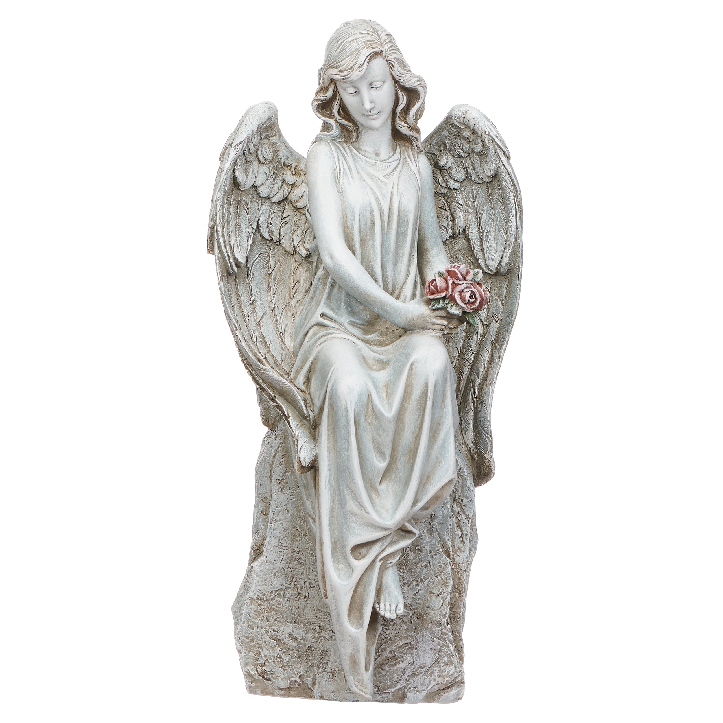 Joseph's Studio Angel Holding Flowers Garden Statue