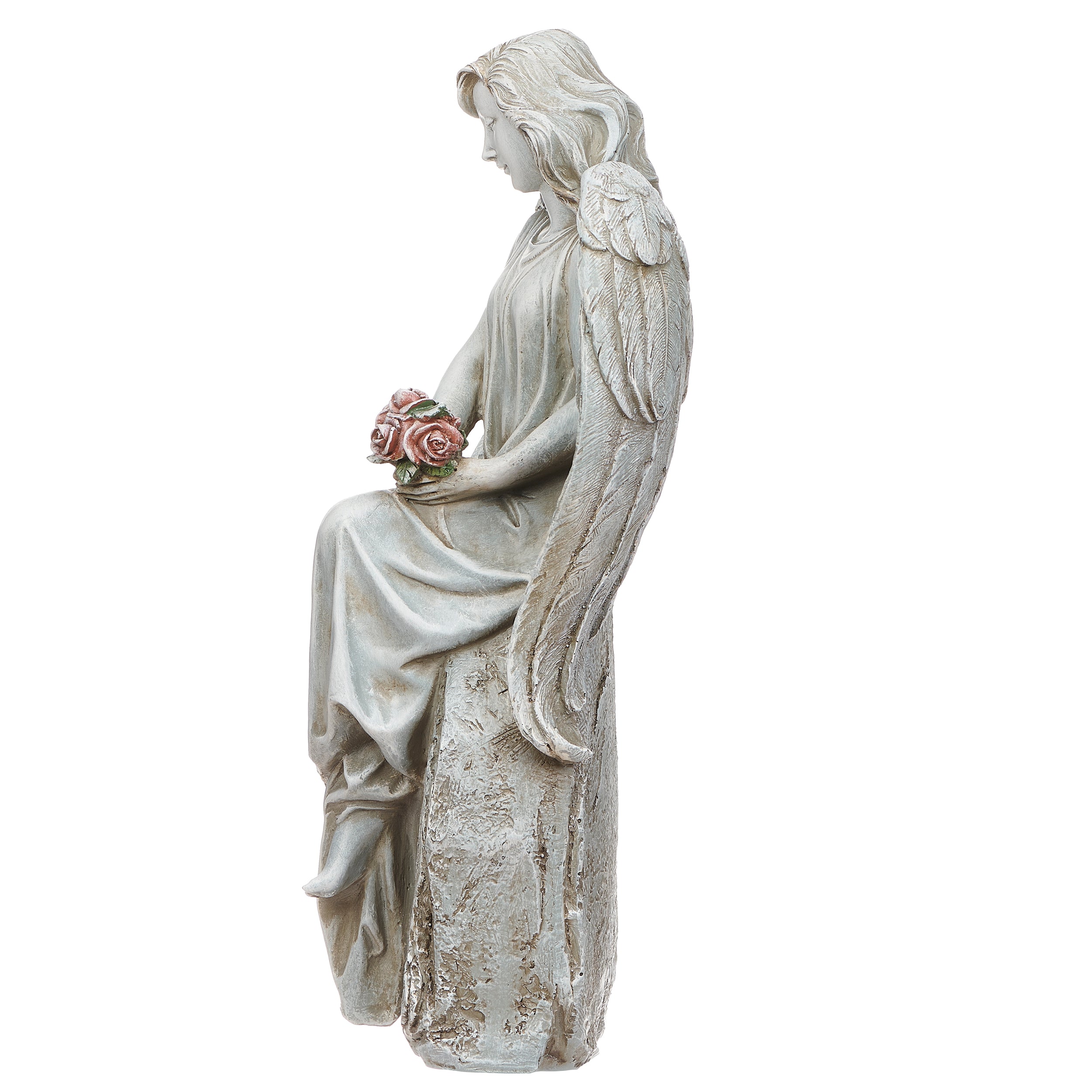 Joseph's Studio Angel Holding Flowers Garden Statue