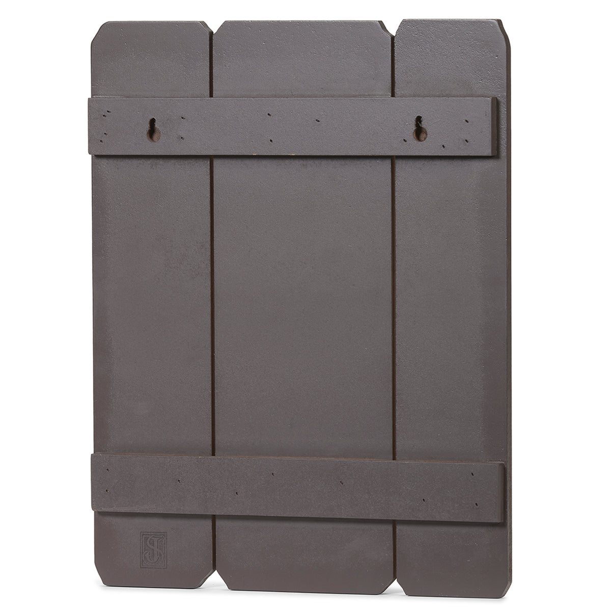 Back view of Joseph's Studio Guardian Angel Decorative Panel showing the dark brown MDF backing with built-in hanging and display supports
