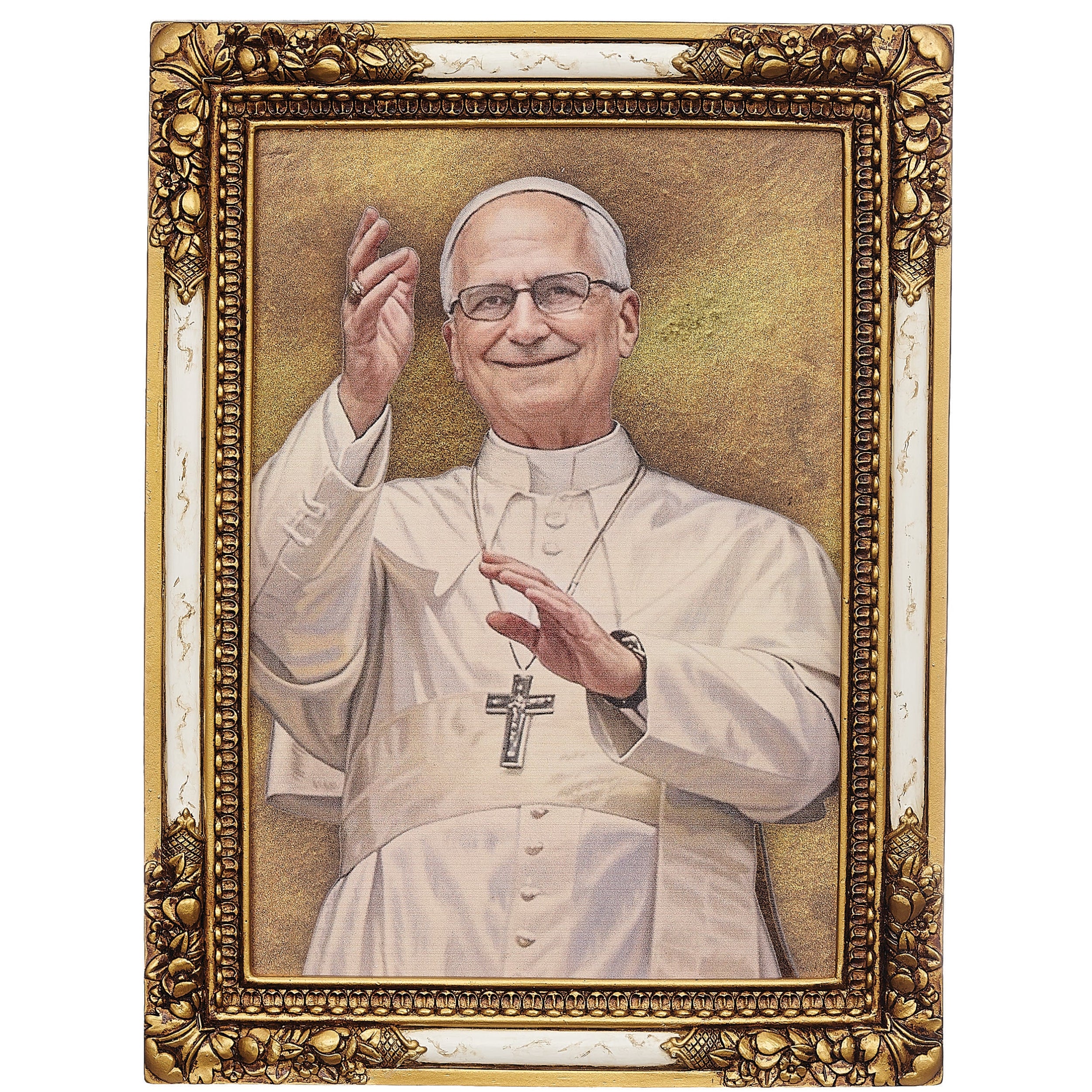 Portrait of a religious figure in a gold frame