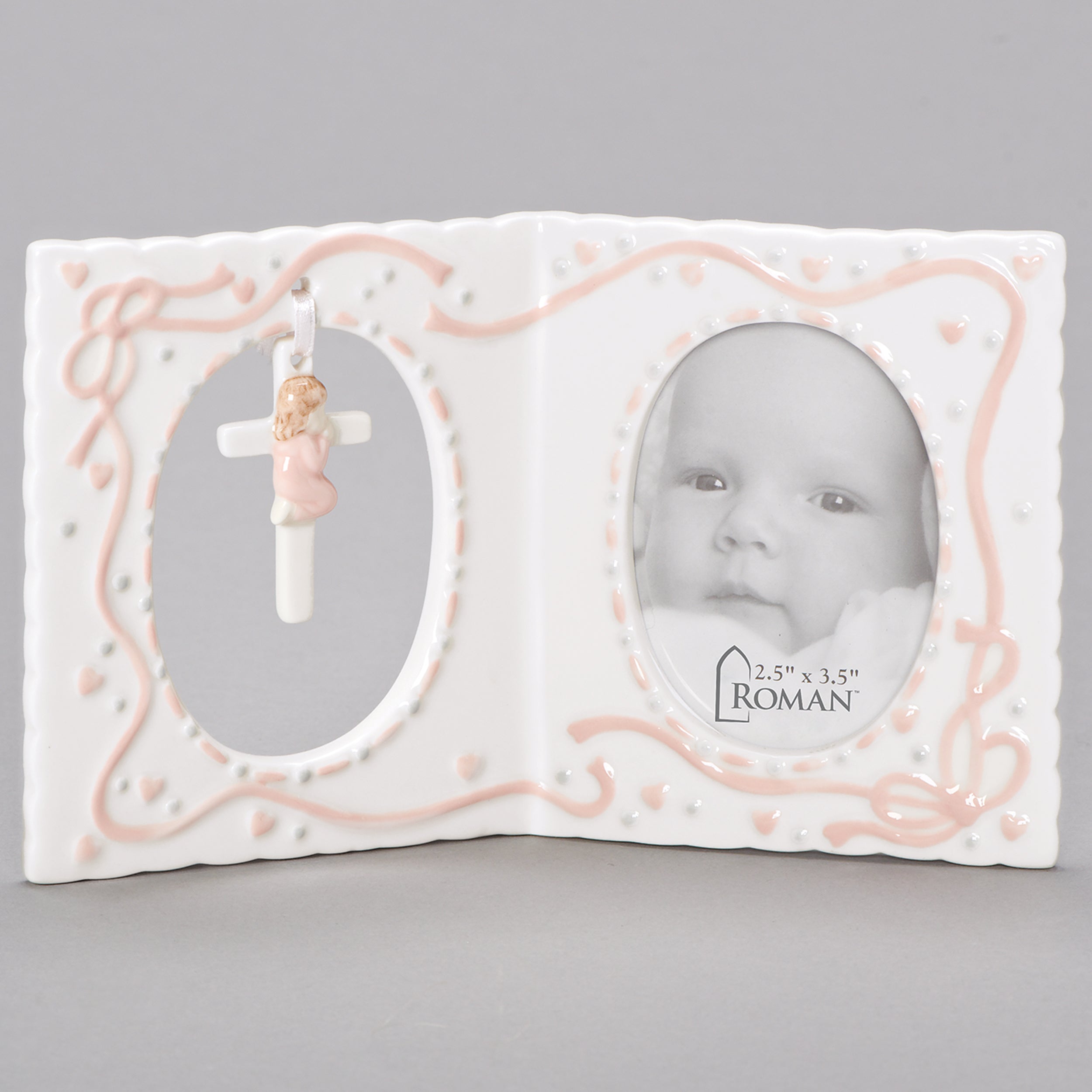 Keepsake Frame with Hanging Cross & Praying Child