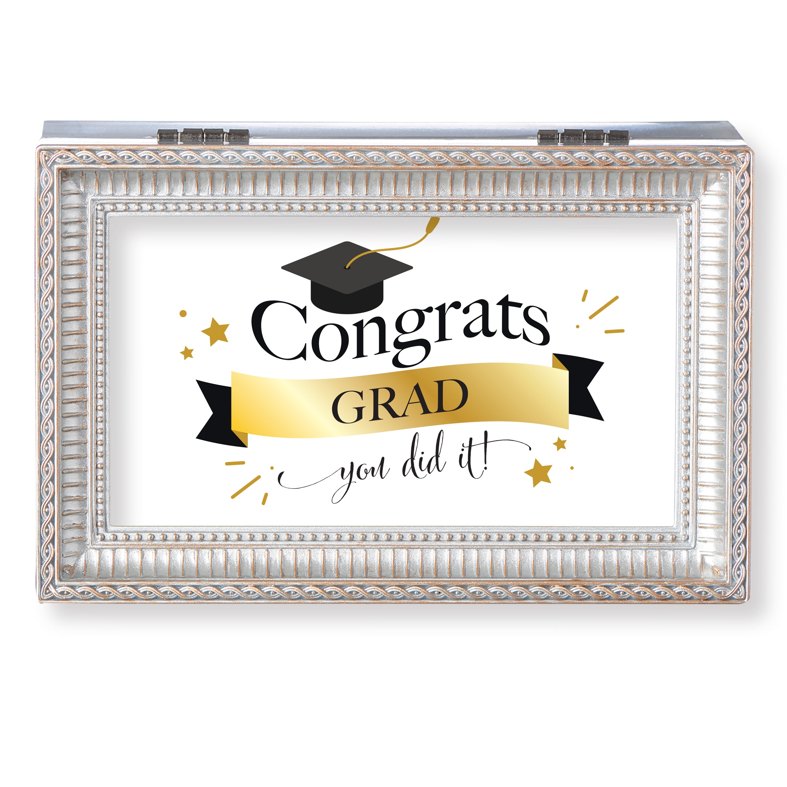 Congrats Grad Silver Music Box