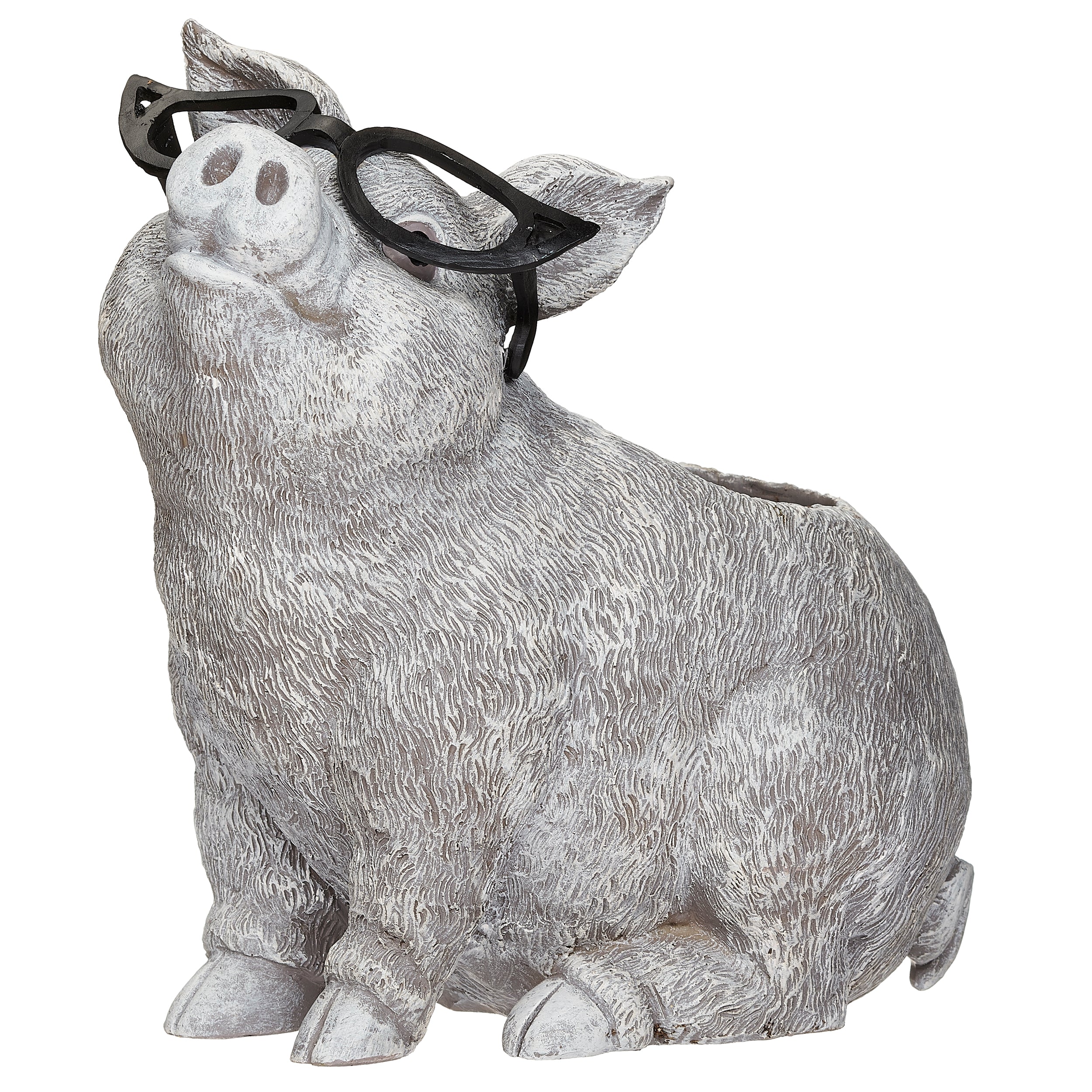 Pudgy Pals Pig with Glasses Planter