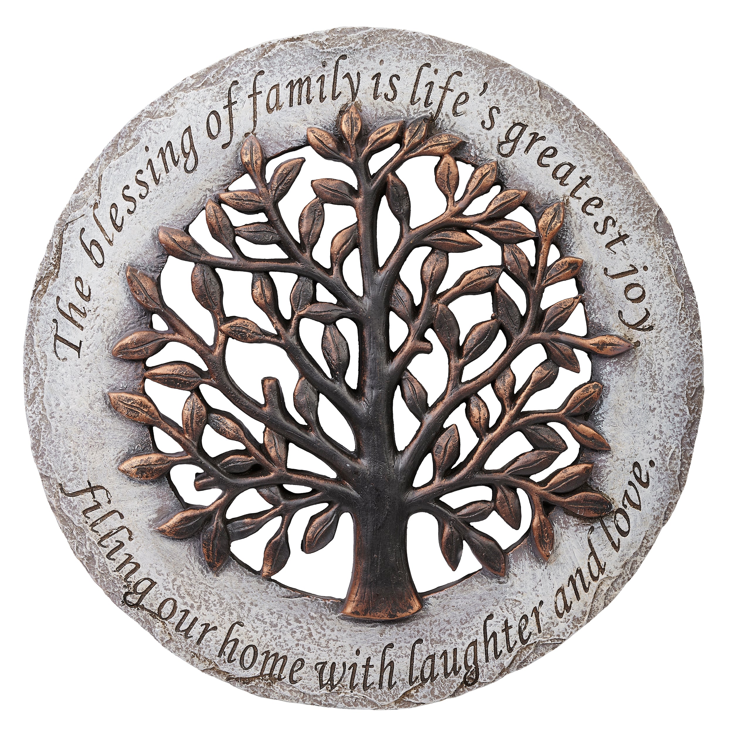 Garden Stepping Stone with Embossed Verse & Bronze Finish