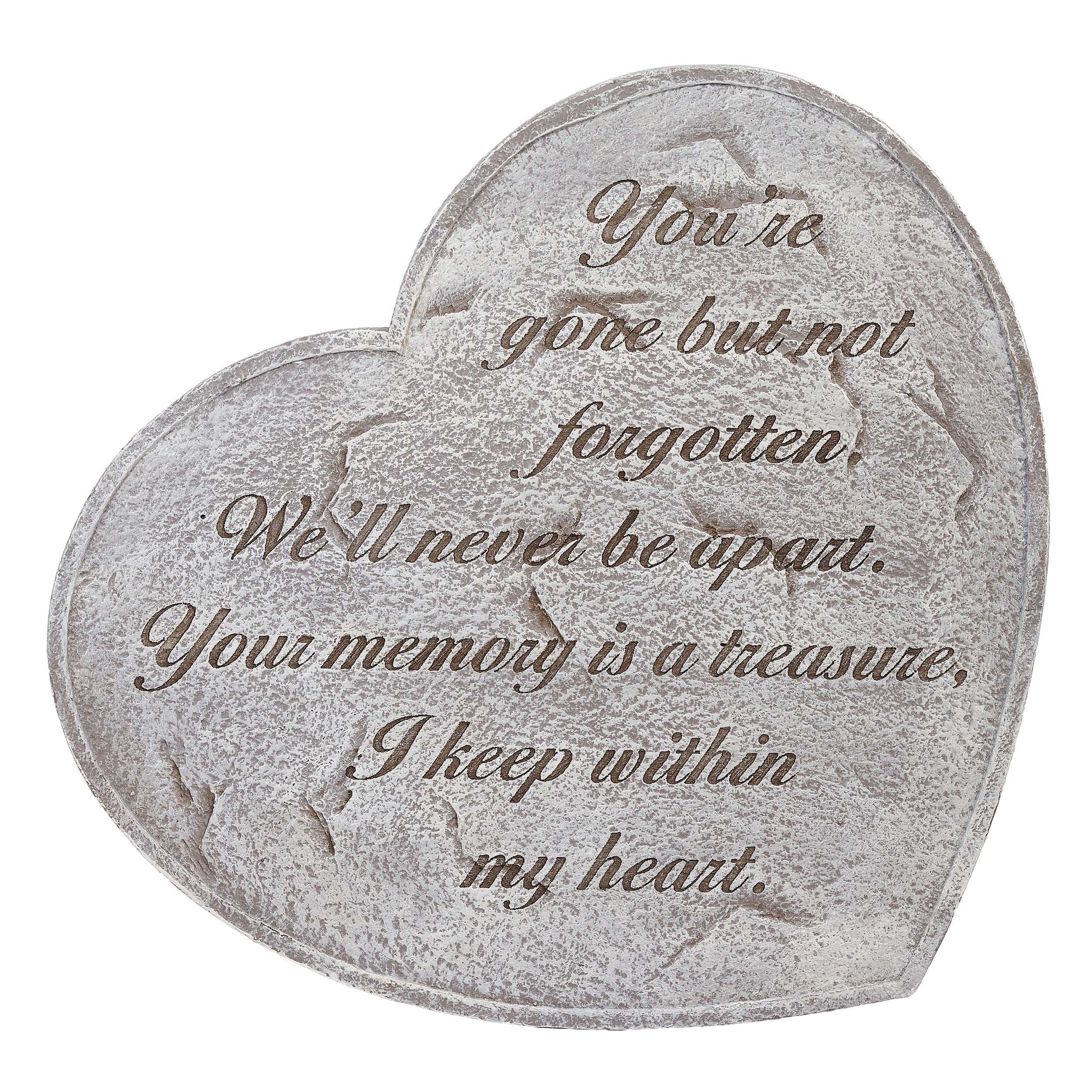 "Gone but Not Forgotten"Heart-Shaped Memorial Garden Stone