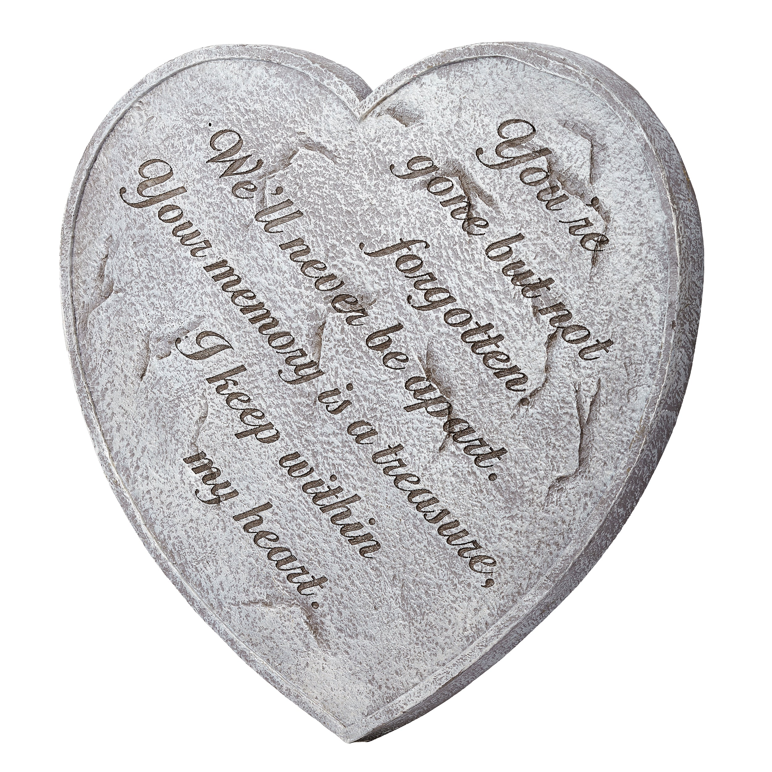 "Gone but Not Forgotten"Heart-Shaped Memorial Garden Stone