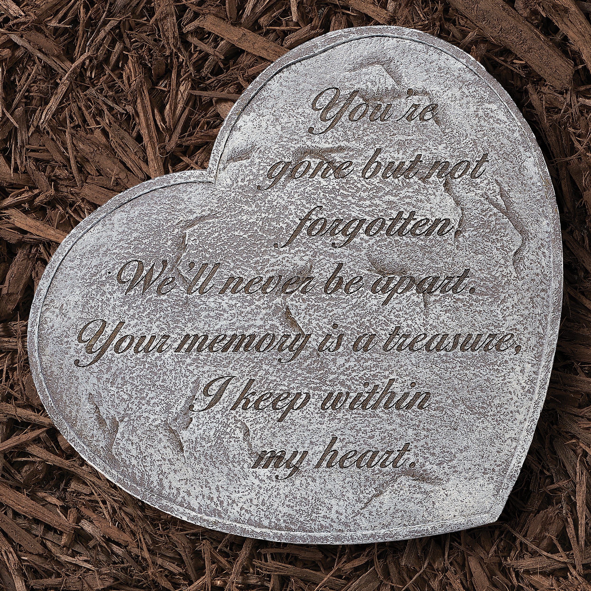 "Gone but Not Forgotten"Heart-Shaped Memorial Garden Stone