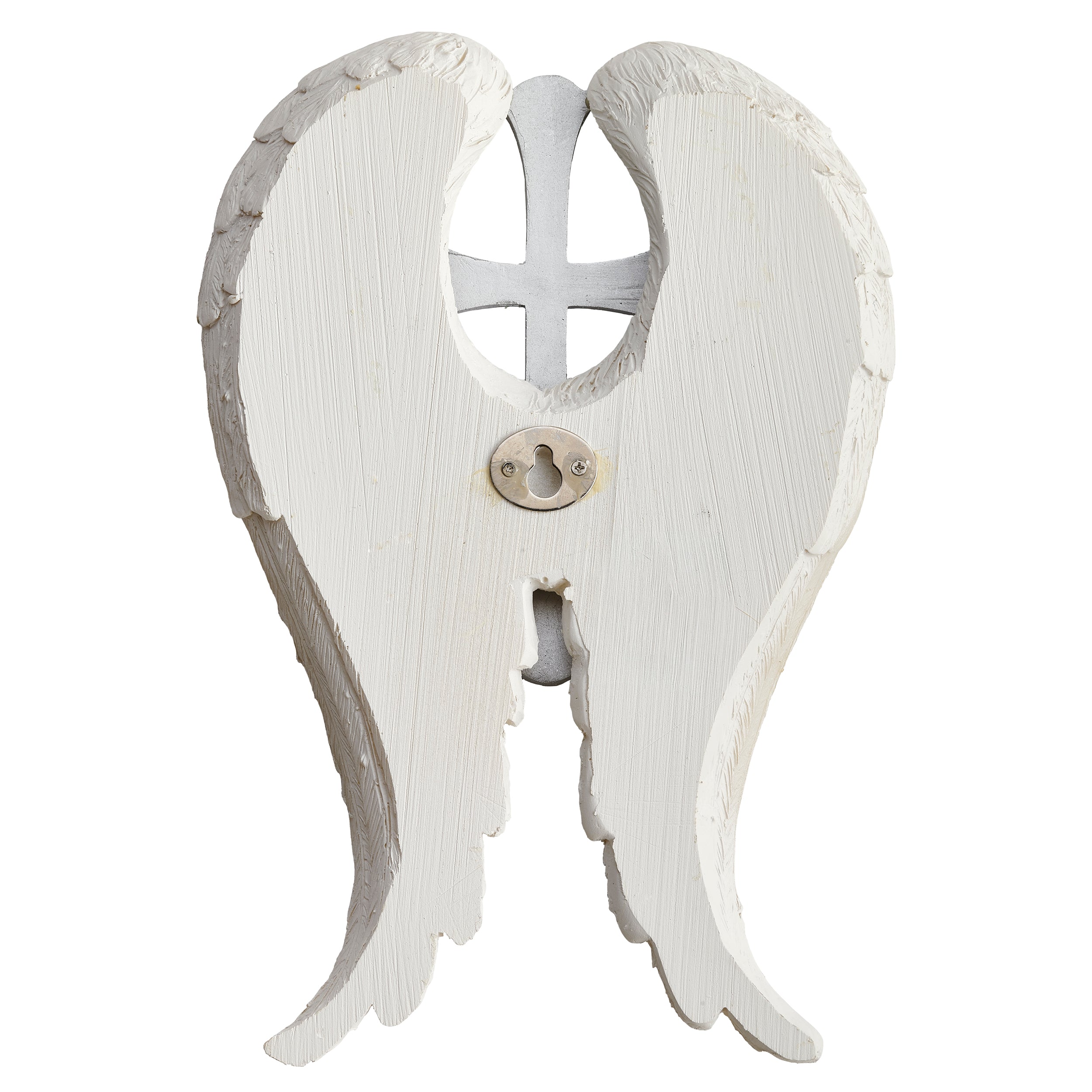 Angel Wings with Silver Cross Wall Decor