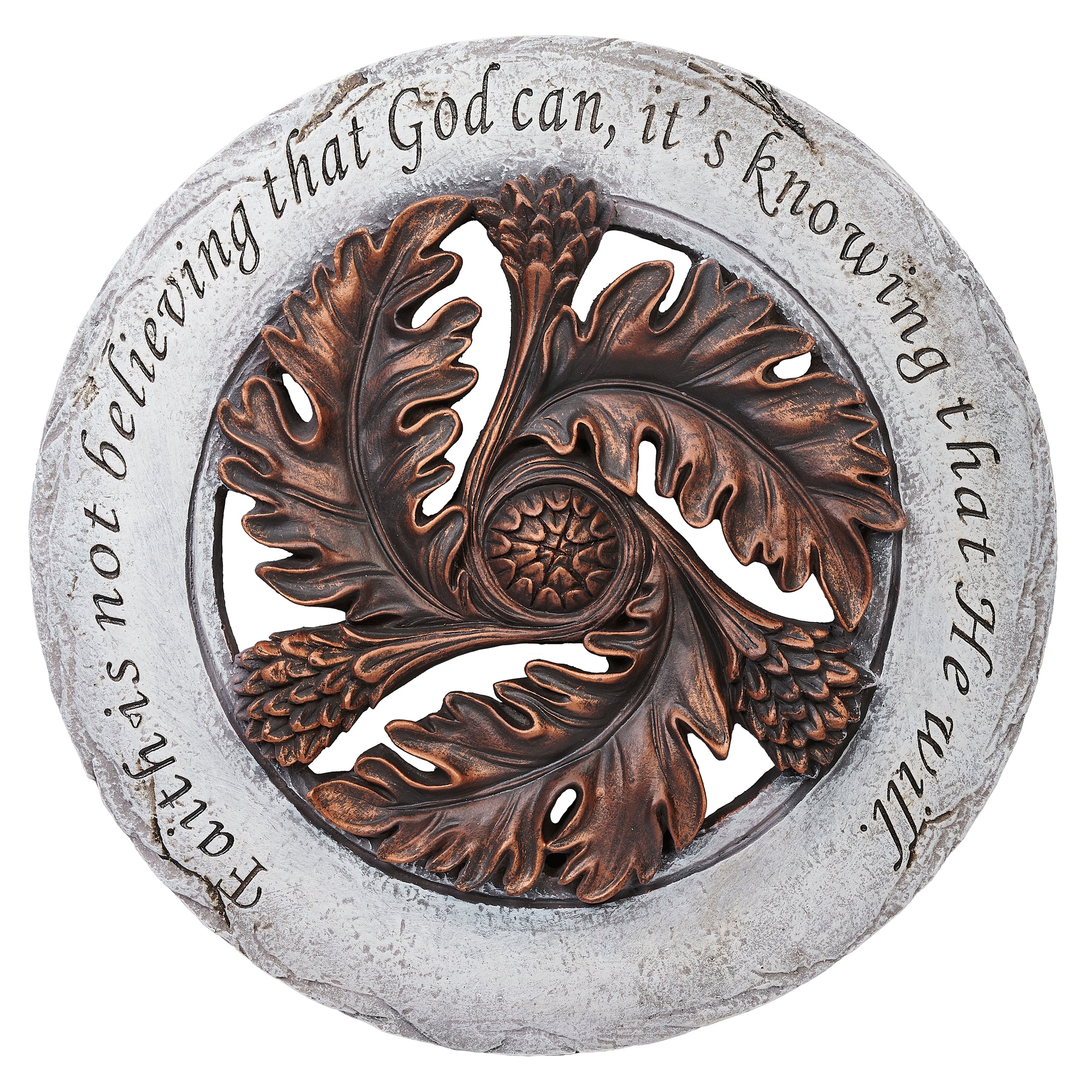 Garden Stepping Stone with Embossed Verse & Bronze Finish