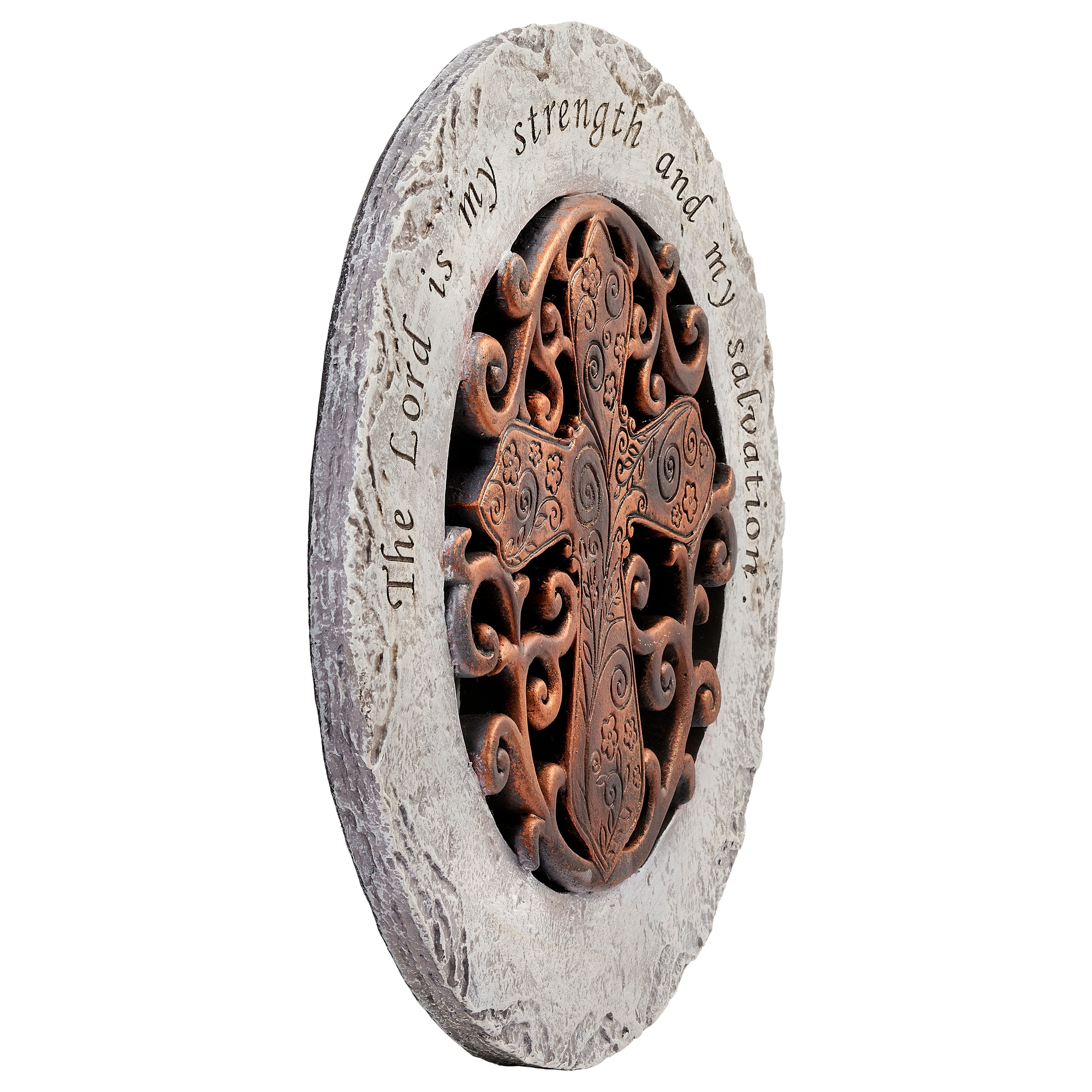 Garden Stepping Stone with Embossed Verse & Bronze Finish