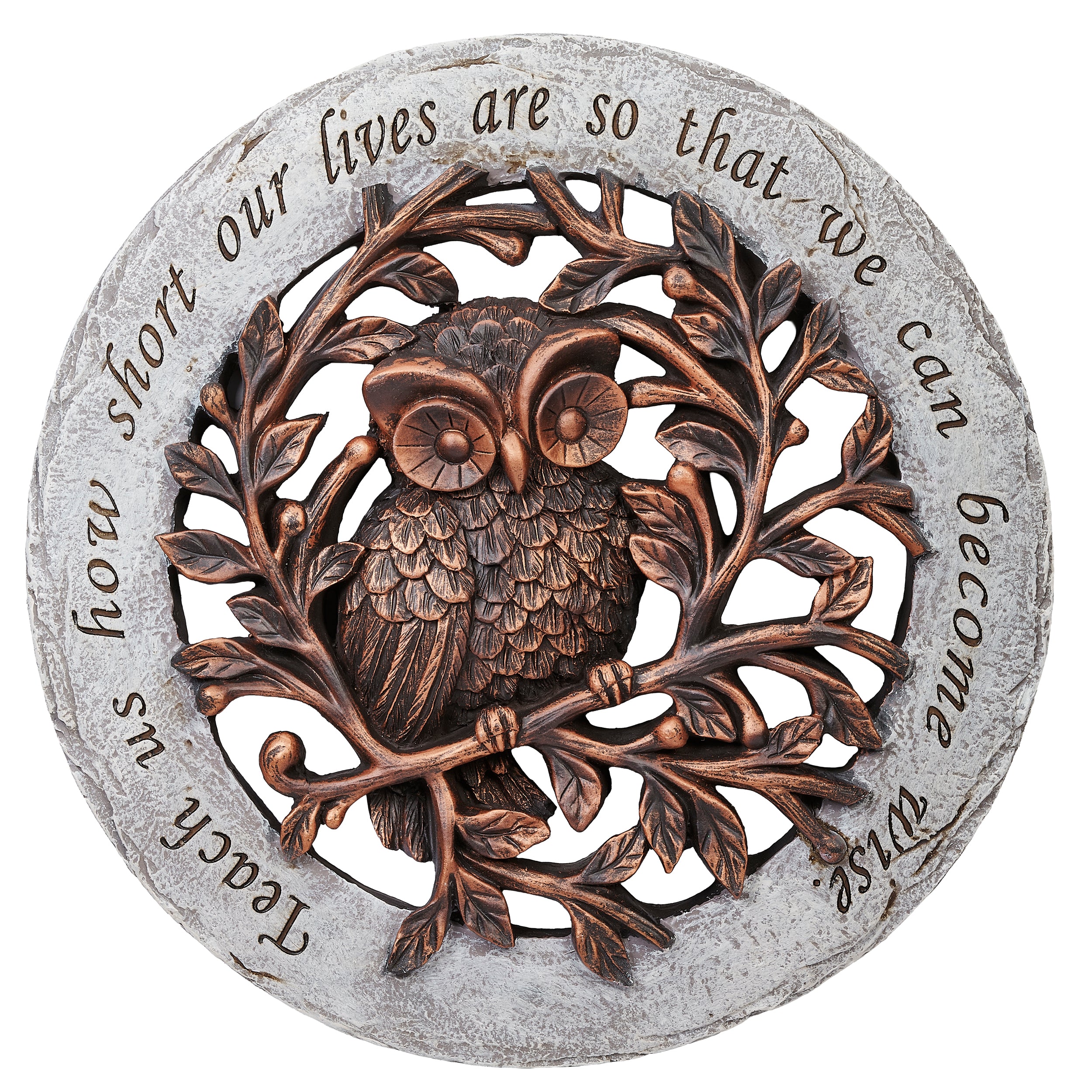 Garden Stepping Stone with Embossed Verse & Bronze Finish