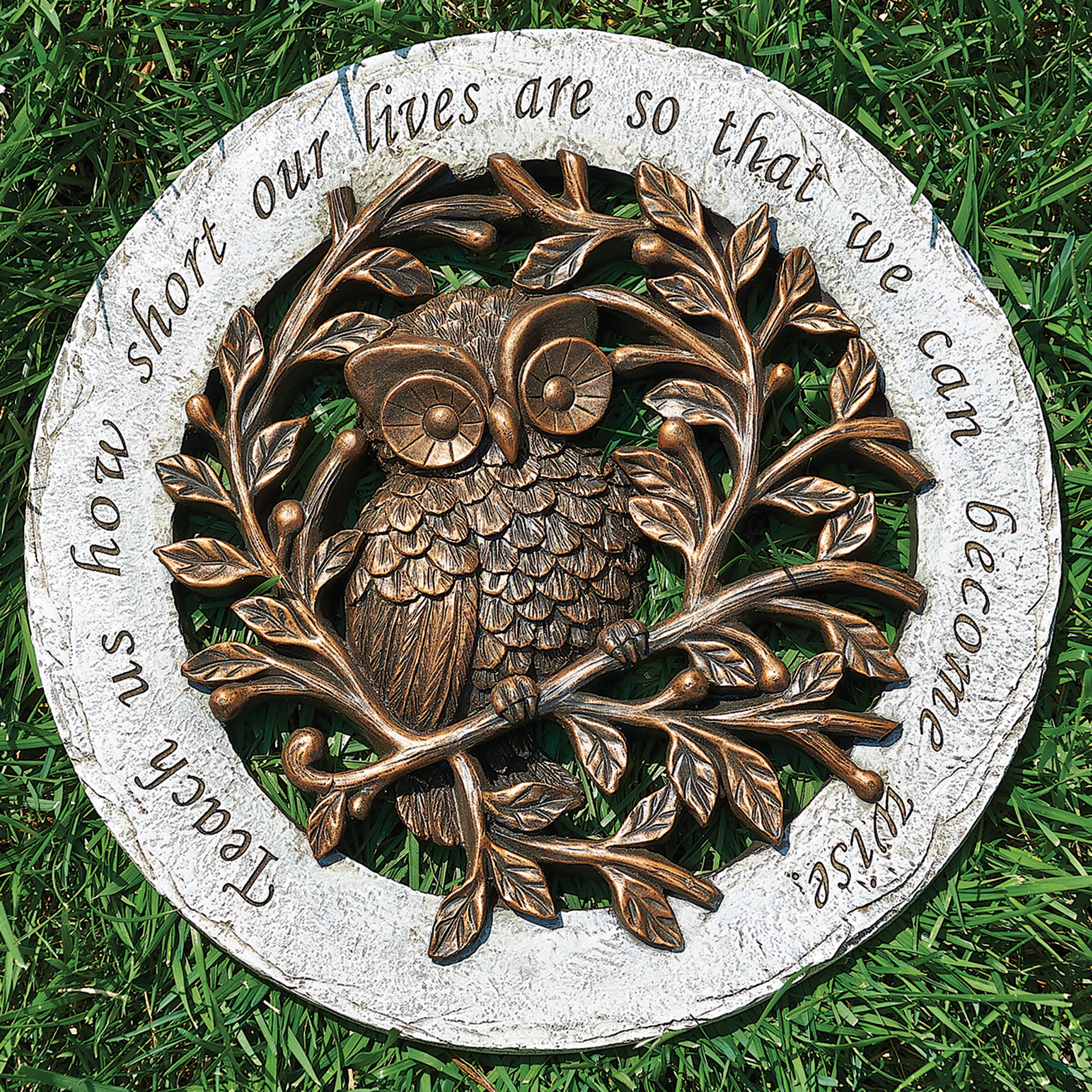 Garden Stepping Stone with Embossed Verse & Bronze Finish