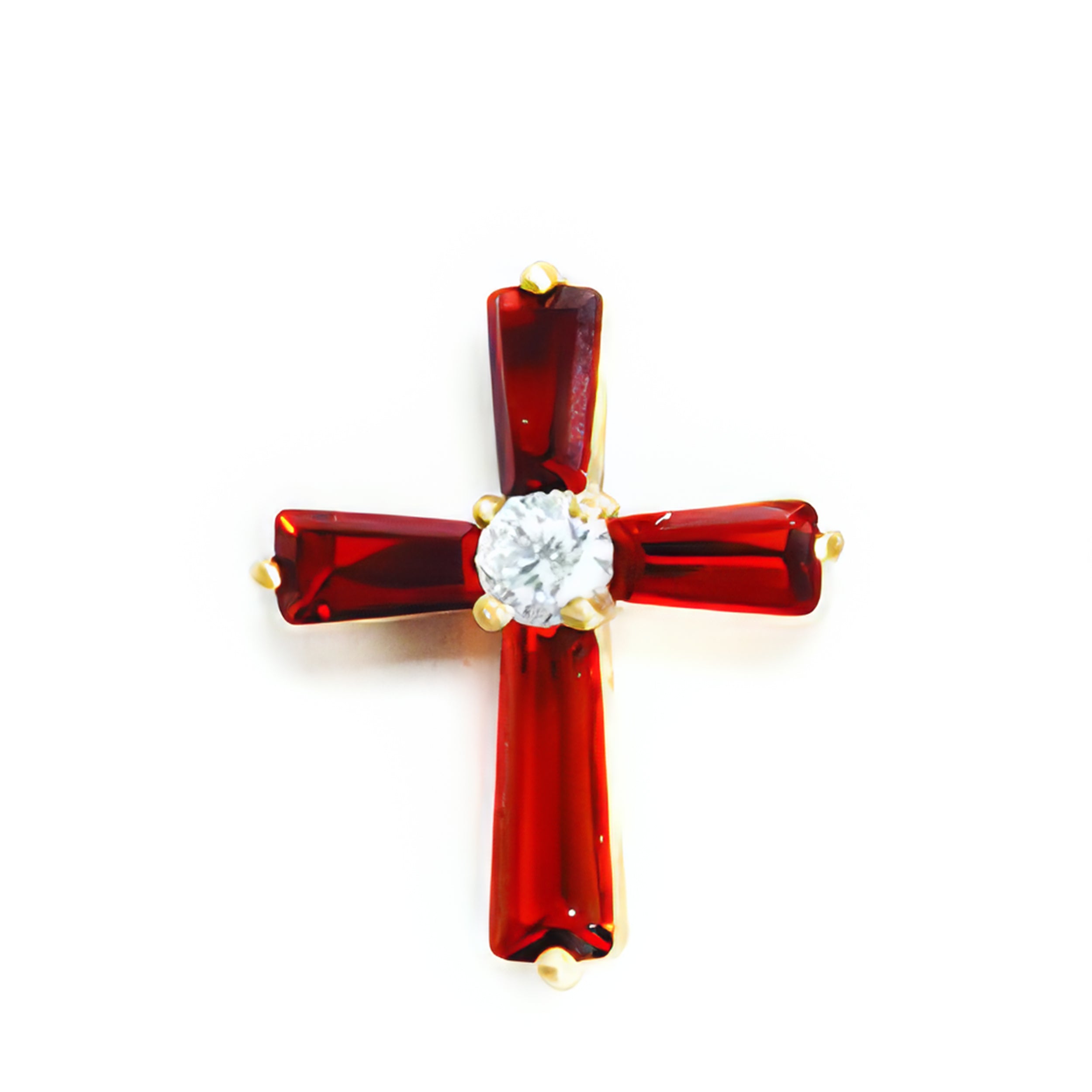 Birthstone Crystal Cross Pin
