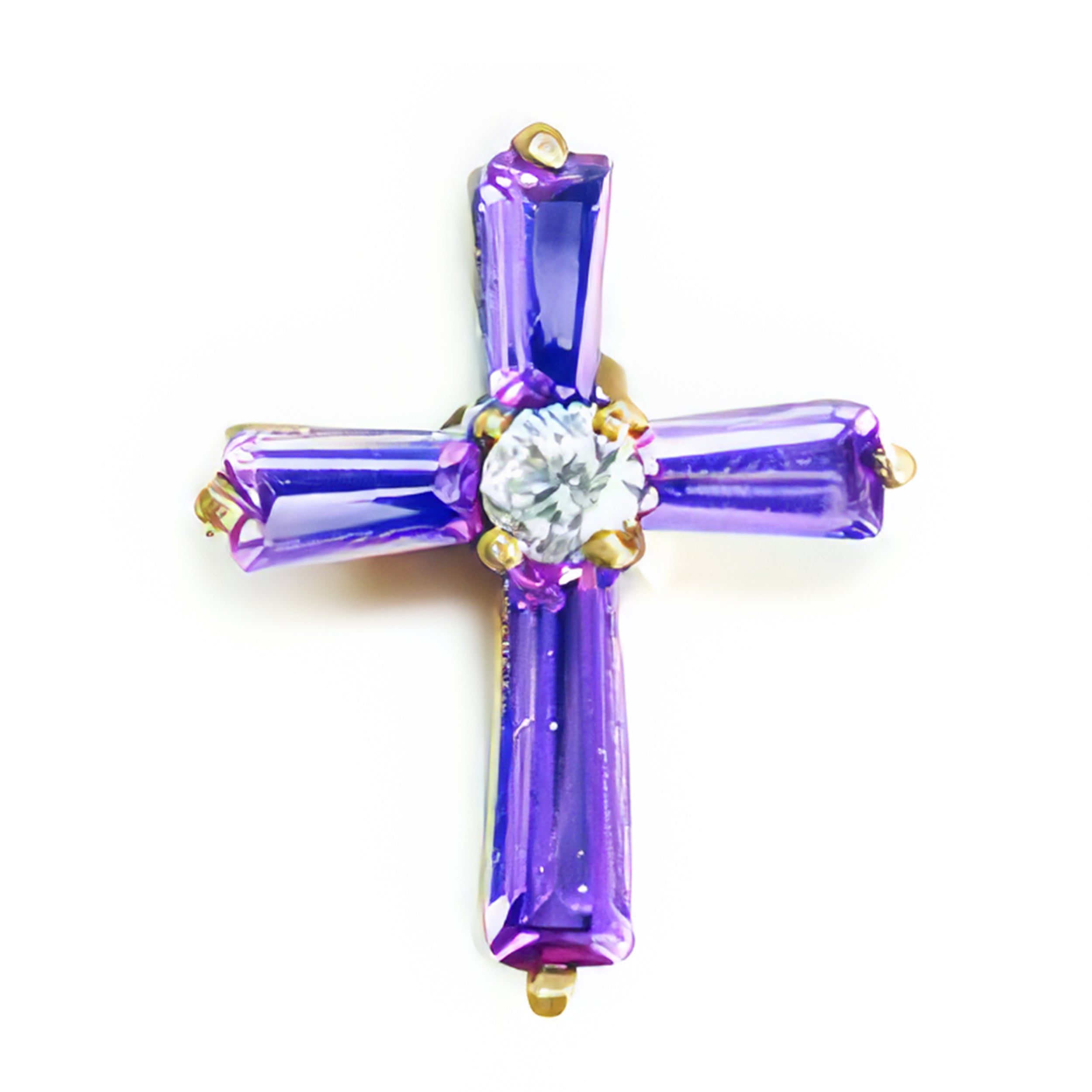 Birthstone Crystal Cross Pin