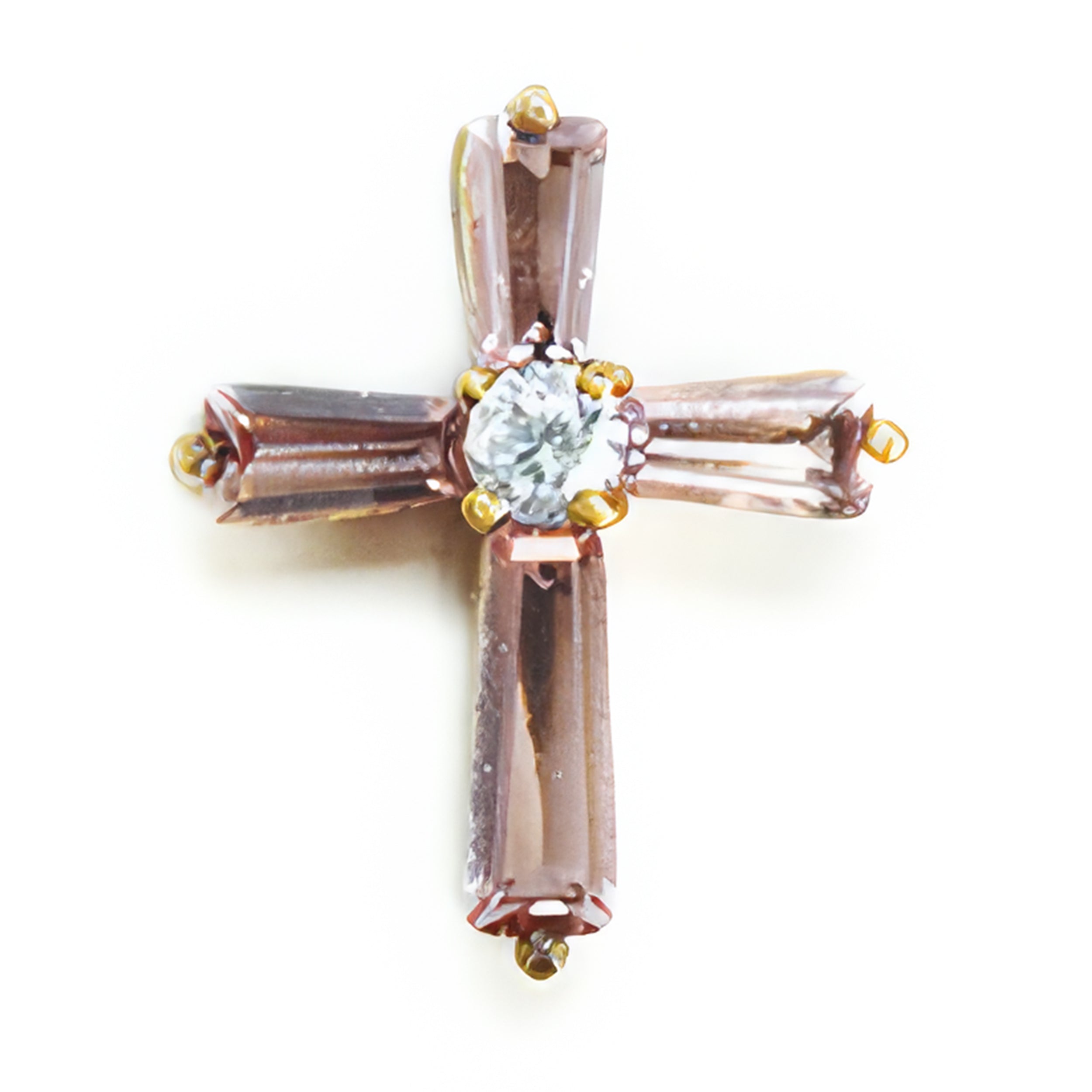 Birthstone Crystal Cross Pin