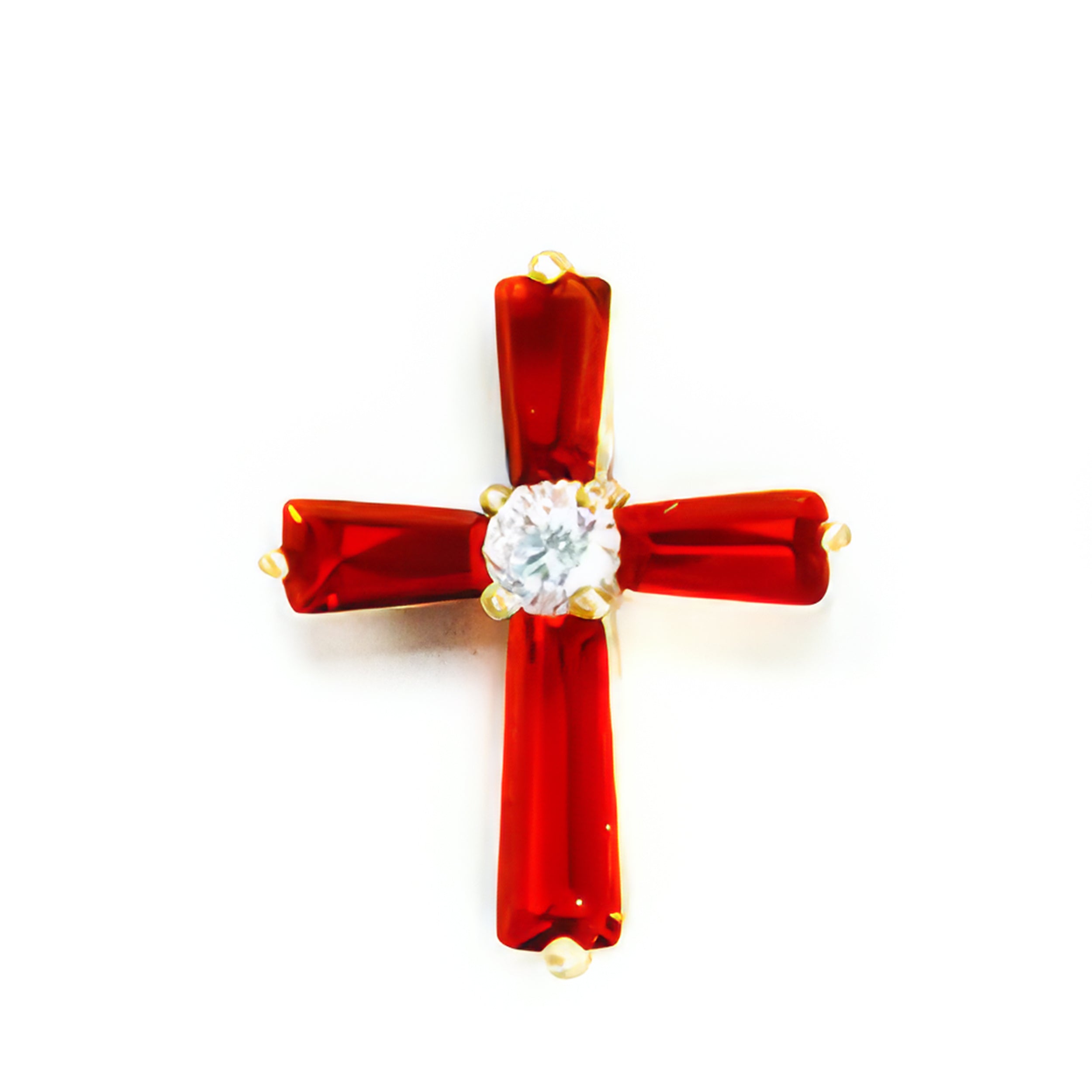 Birthstone Crystal Cross Pin