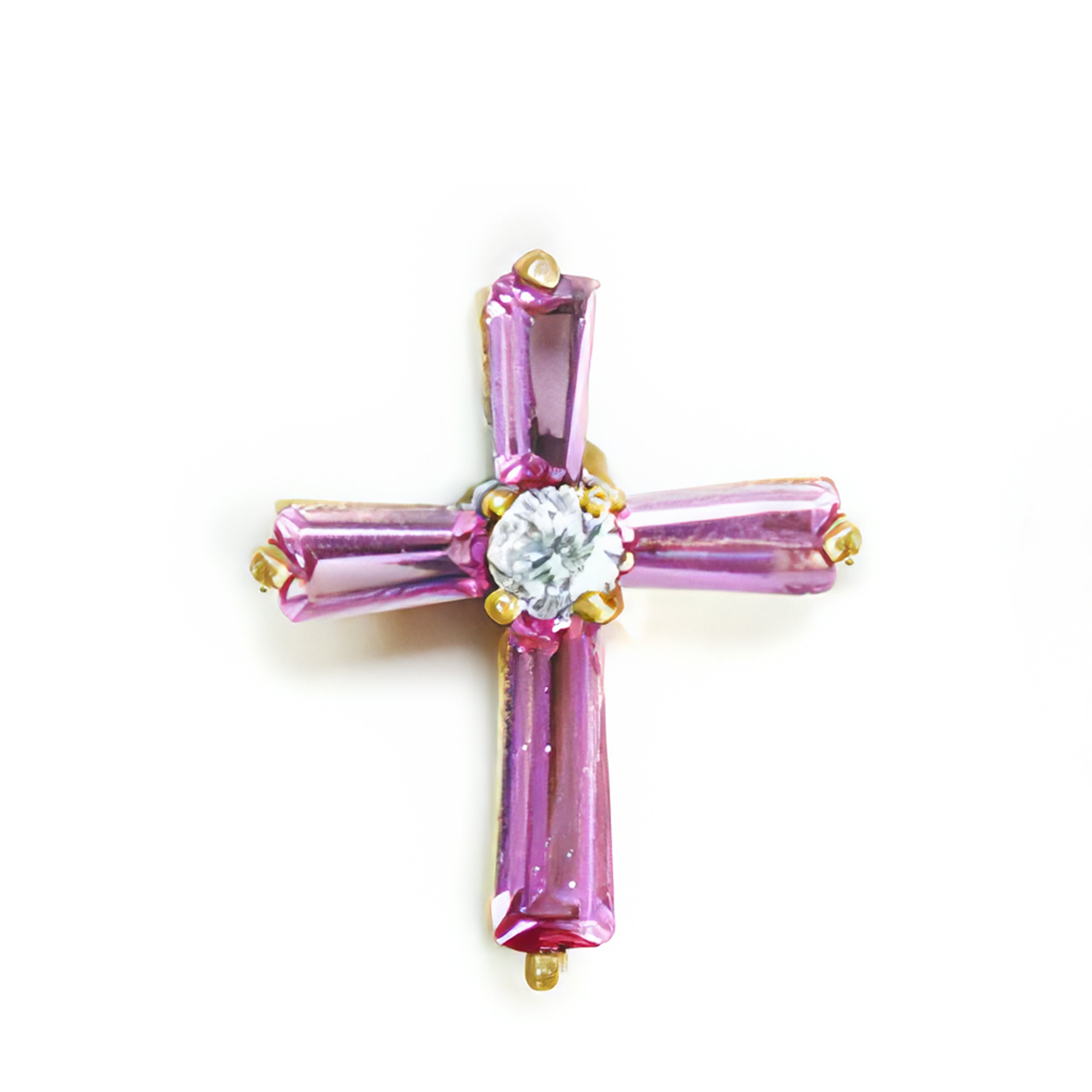 Birthstone Crystal Cross Pin