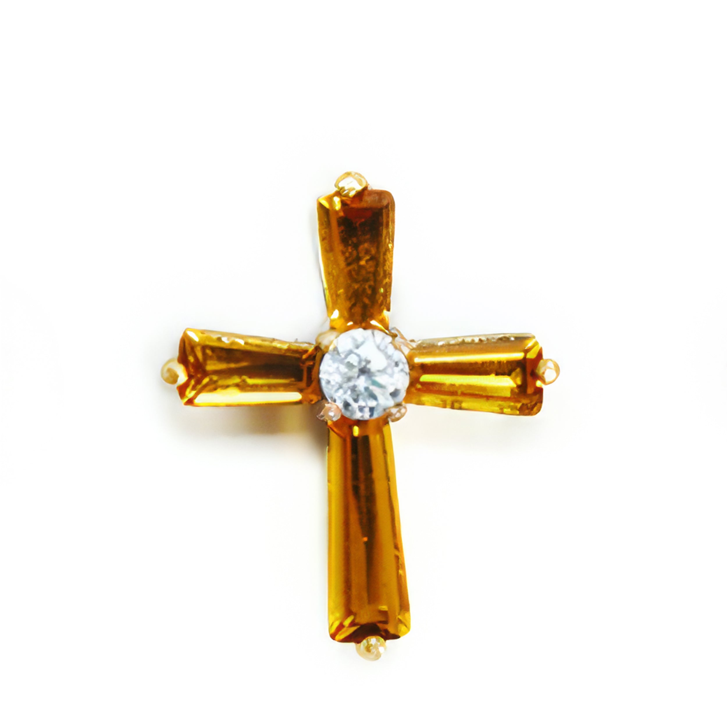Birthstone Crystal Cross Pin