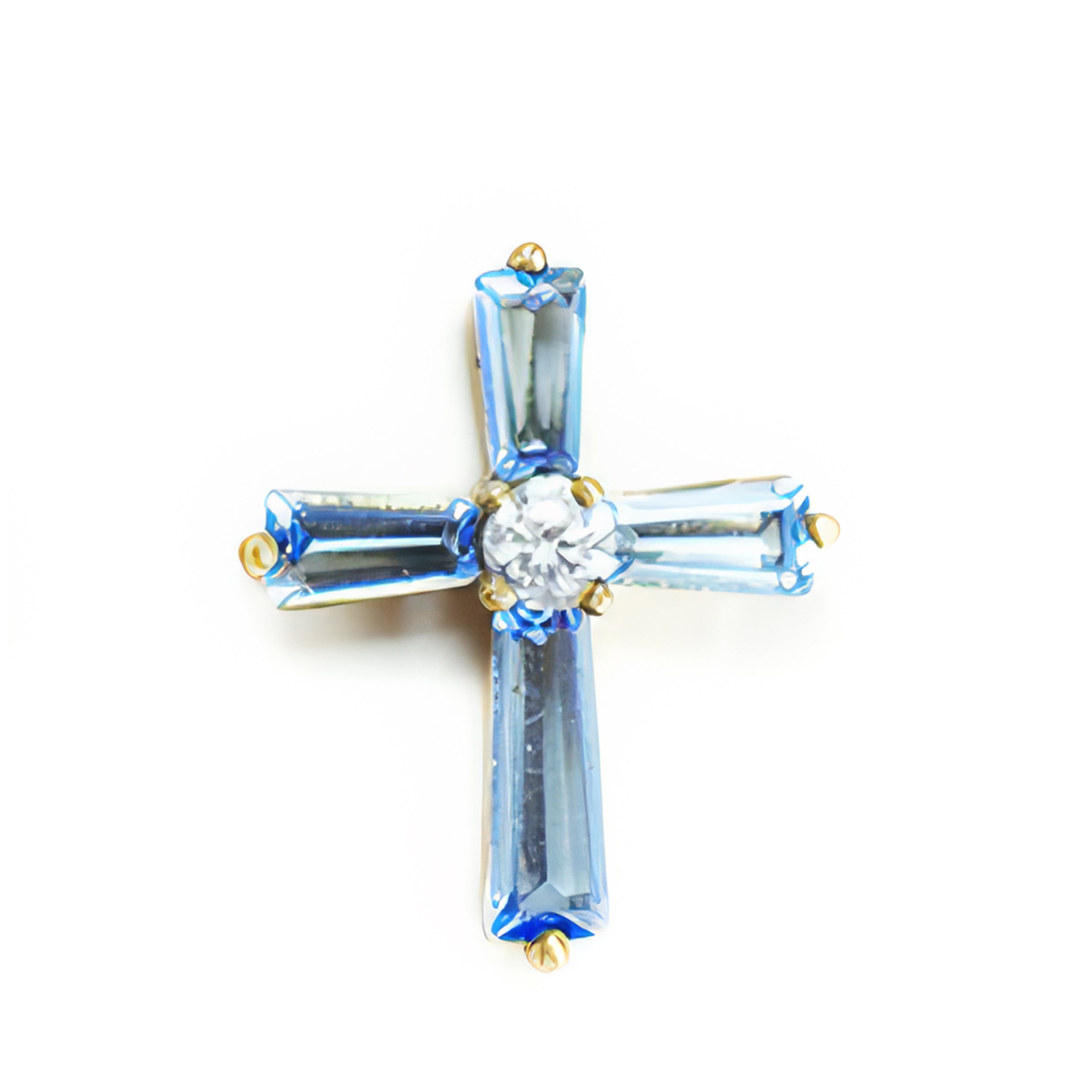 Birthstone Crystal Cross Pin