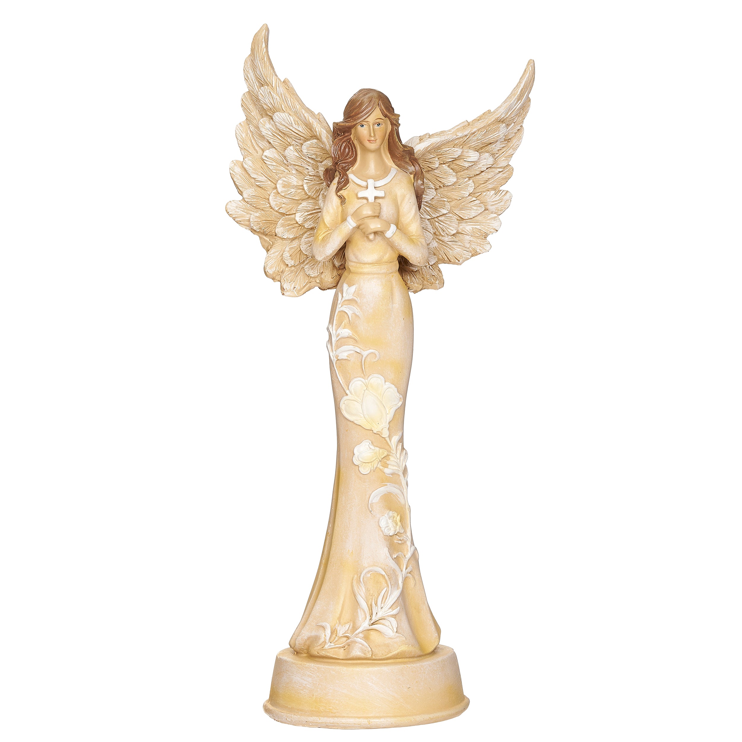 Memorial Angel Holding a Cross