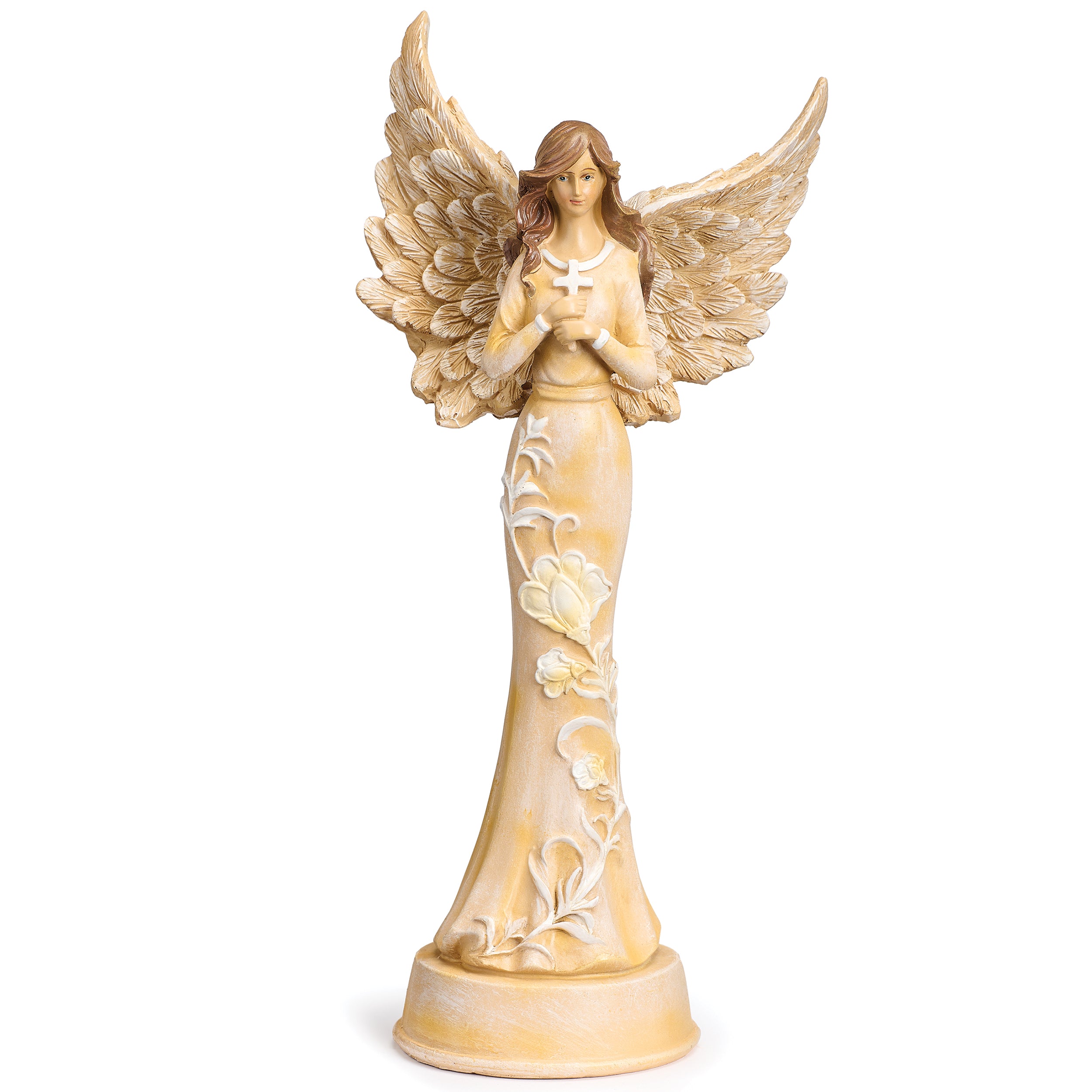 Memorial Angel Holding a Cross