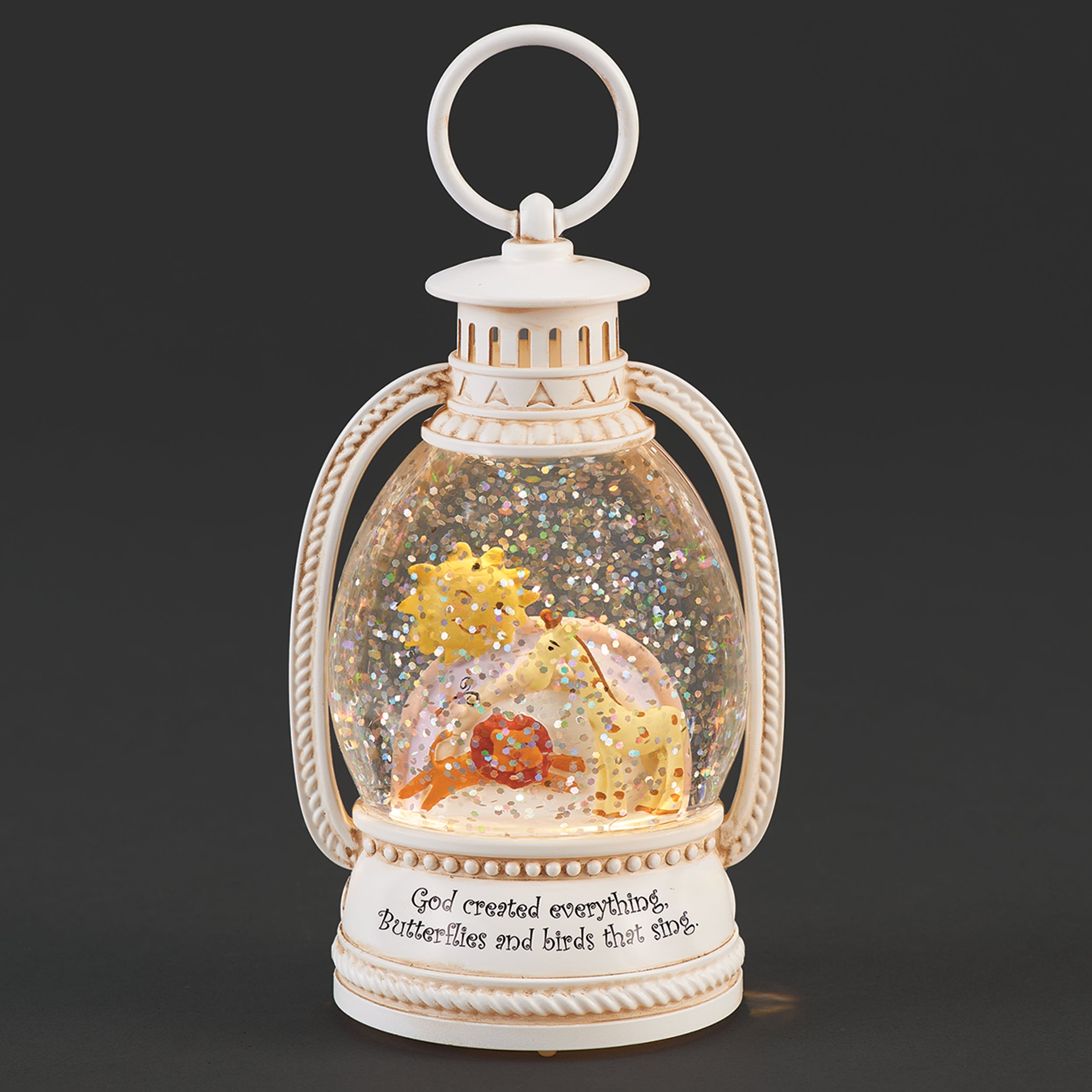 “God Created Everything” Lighted Shimmer Lantern