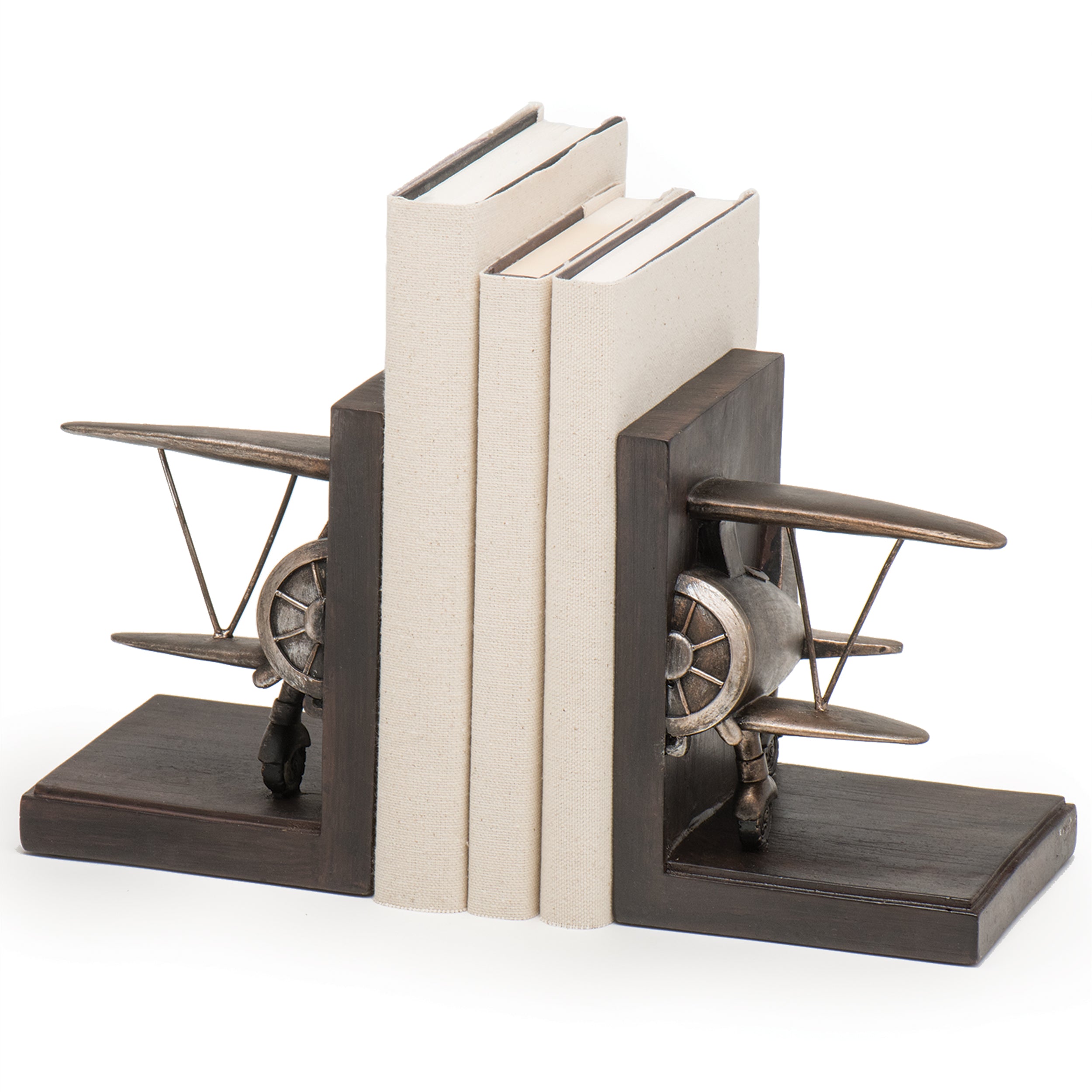 Vintage Biplane Bookends