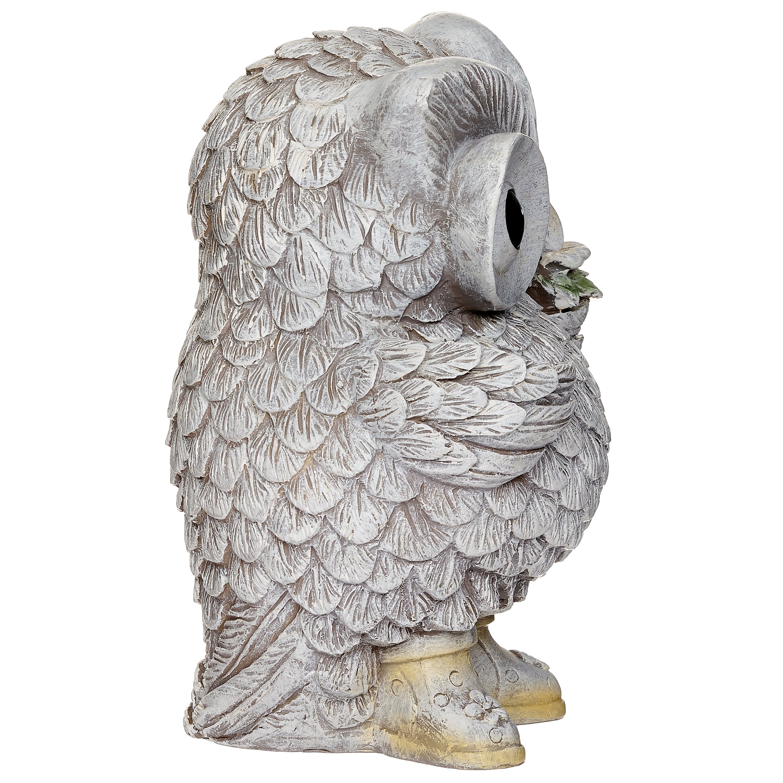 Pudgy Pals Owl in Rain Boots Garden Statue