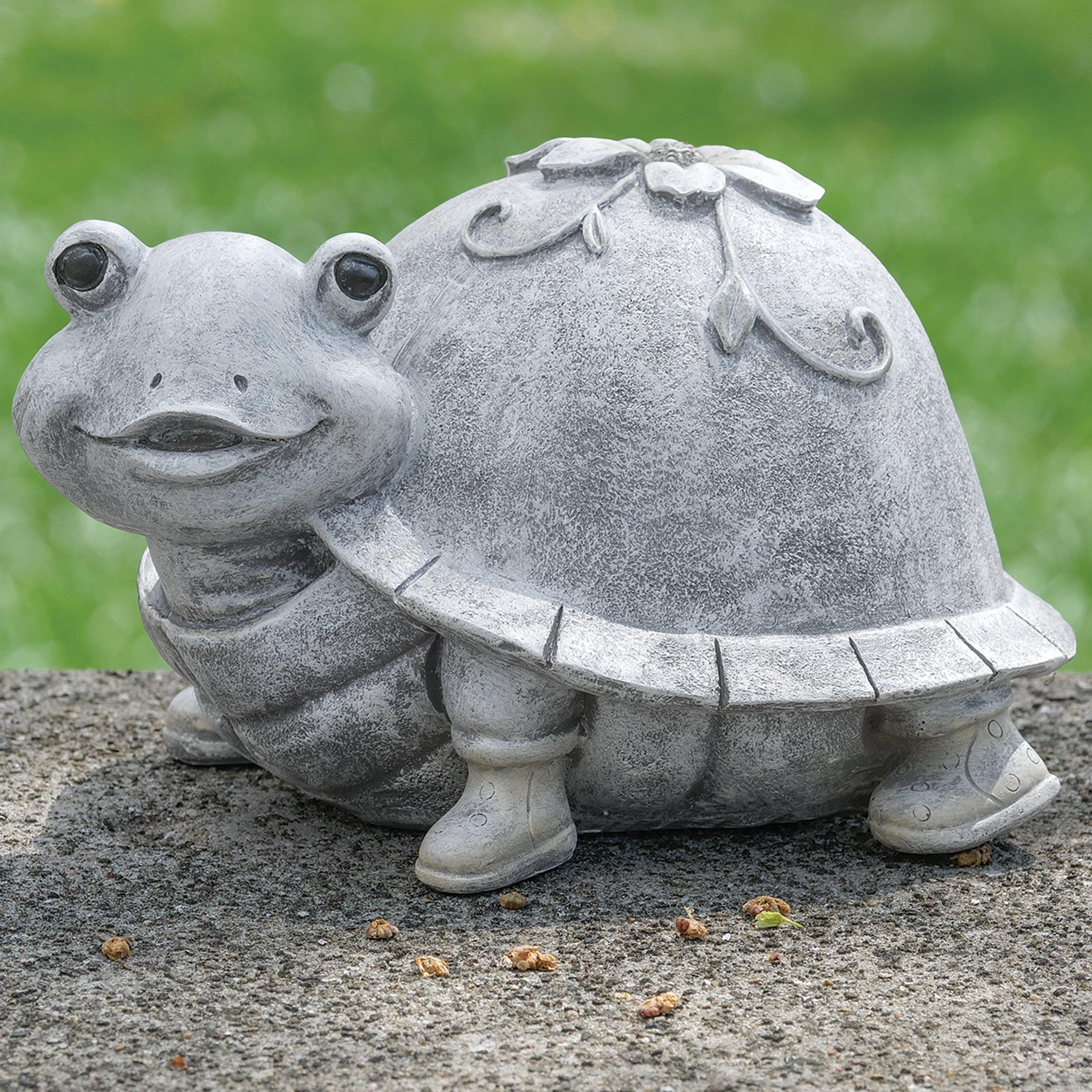 Pudgy Pals Turtle in Rain Boots Garden Statue