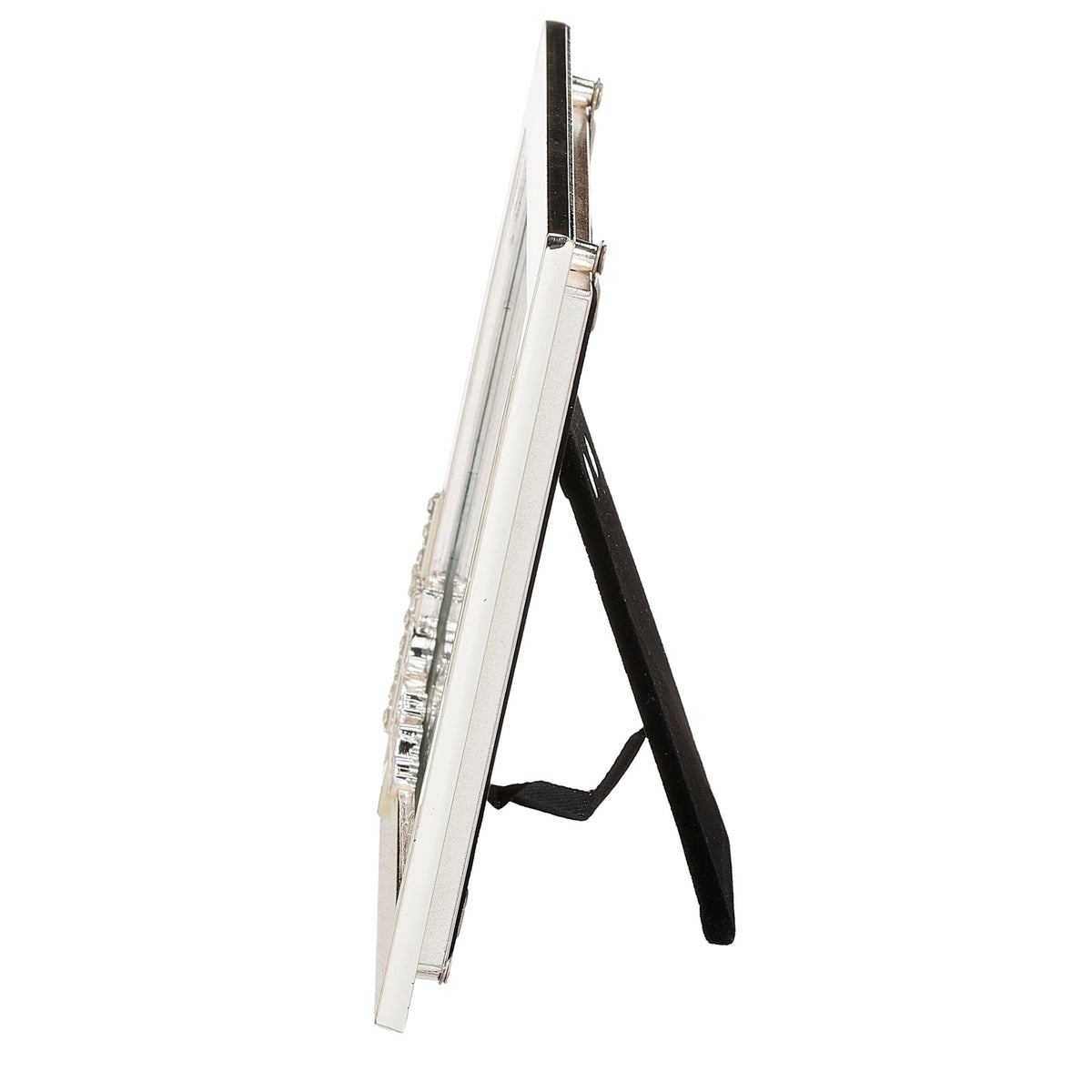 Side view of Caroline Collection Baptism Horizontal Picture Frame showing the slim frame profile and open tabletop easel stand