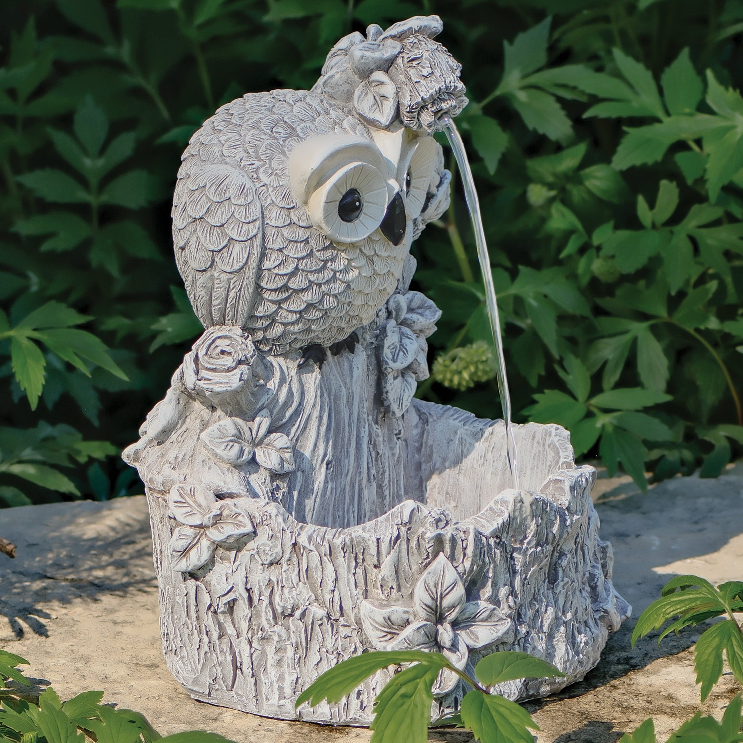 Pudgy Pals Owl Garden Fountain