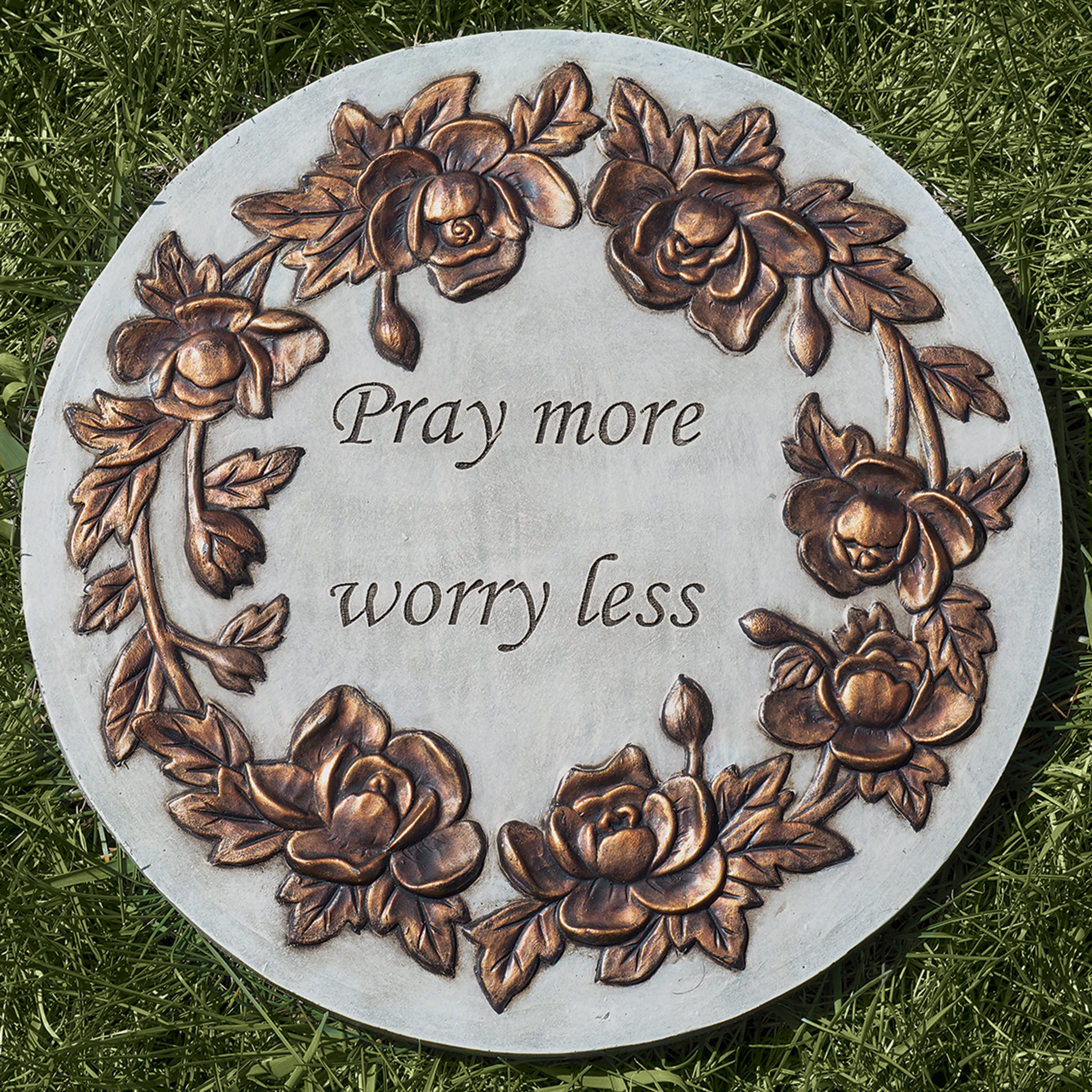 Circle of Love Sentiment Bronze Finish Garden Stepping Stones