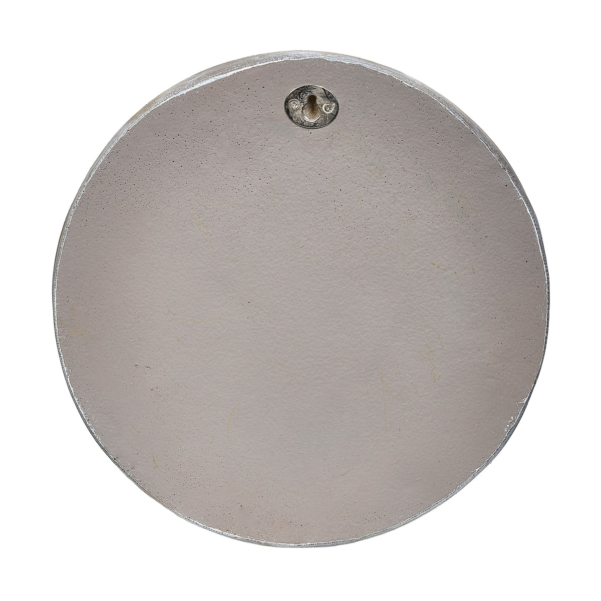 Pray more worry less garden stone, back view with hanging hardware