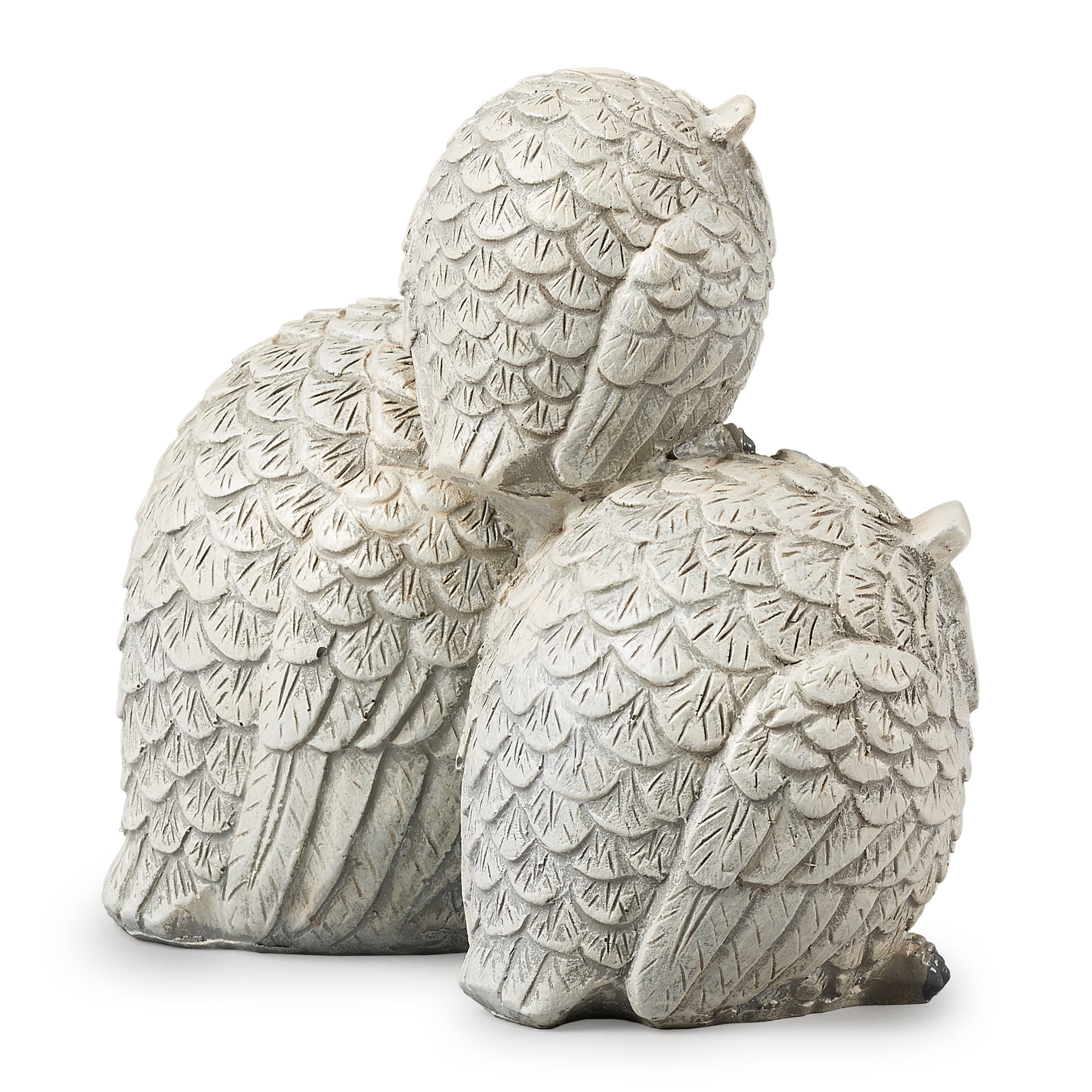 Pudgy Pals Stacked Owl Family Garden Statue