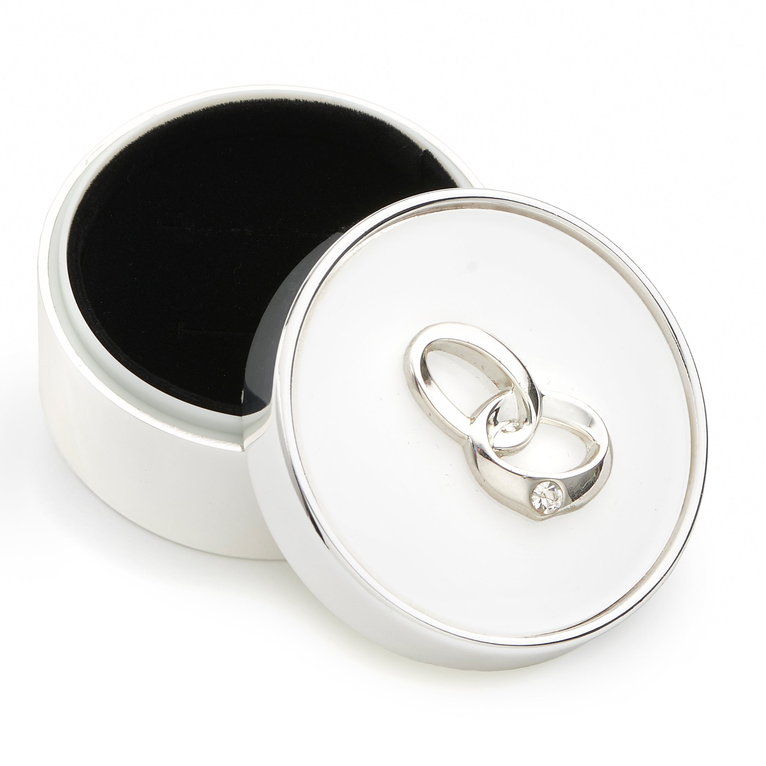 Caroline Collection Silver Wedding Rings Box