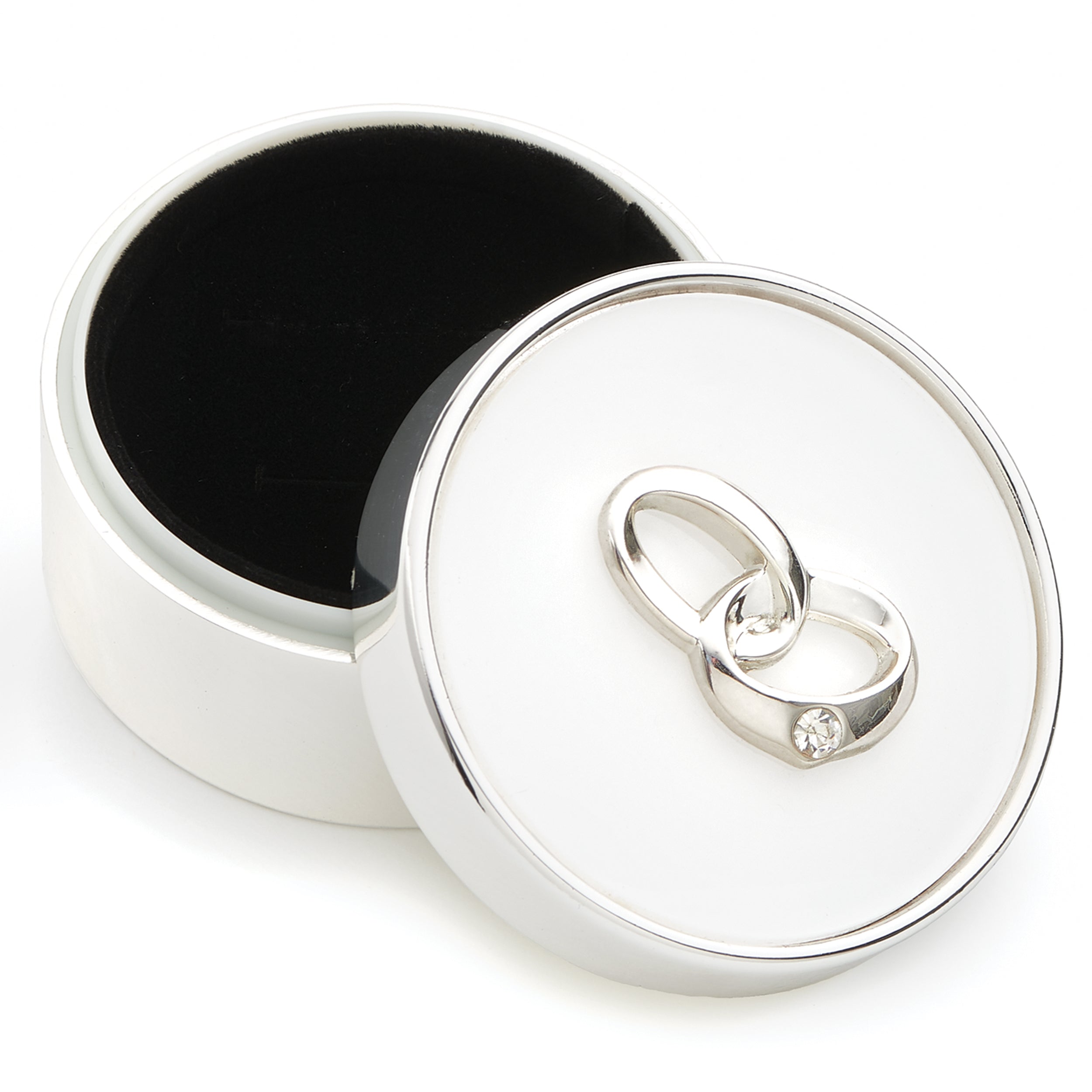 Caroline Collection Silver Wedding Rings Box