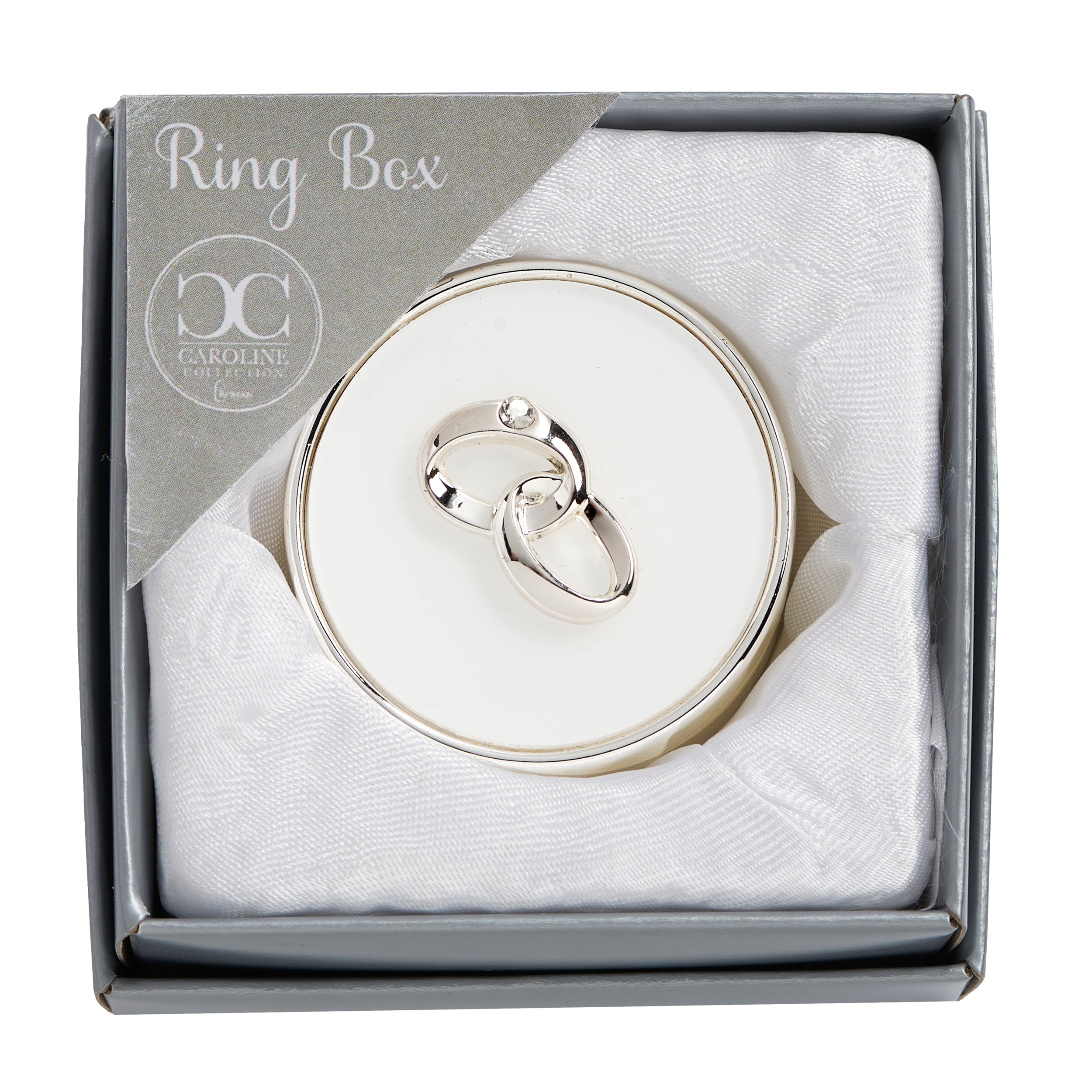Caroline Collection Silver Wedding Rings Box