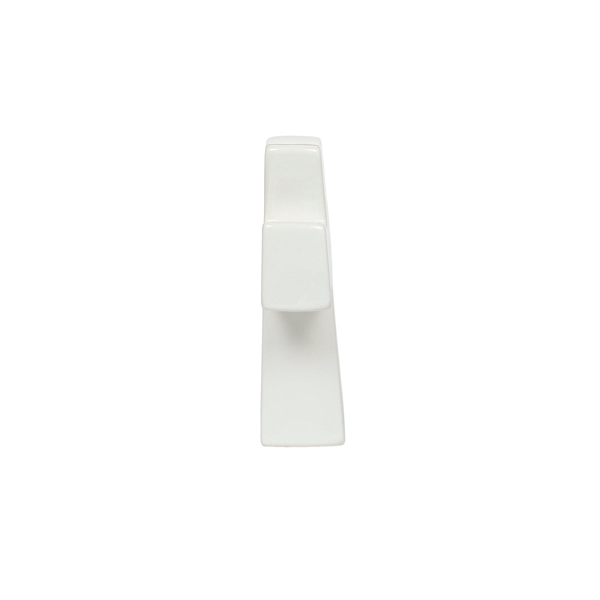 Side view of ceramic cross showing its thick, freestanding profile.