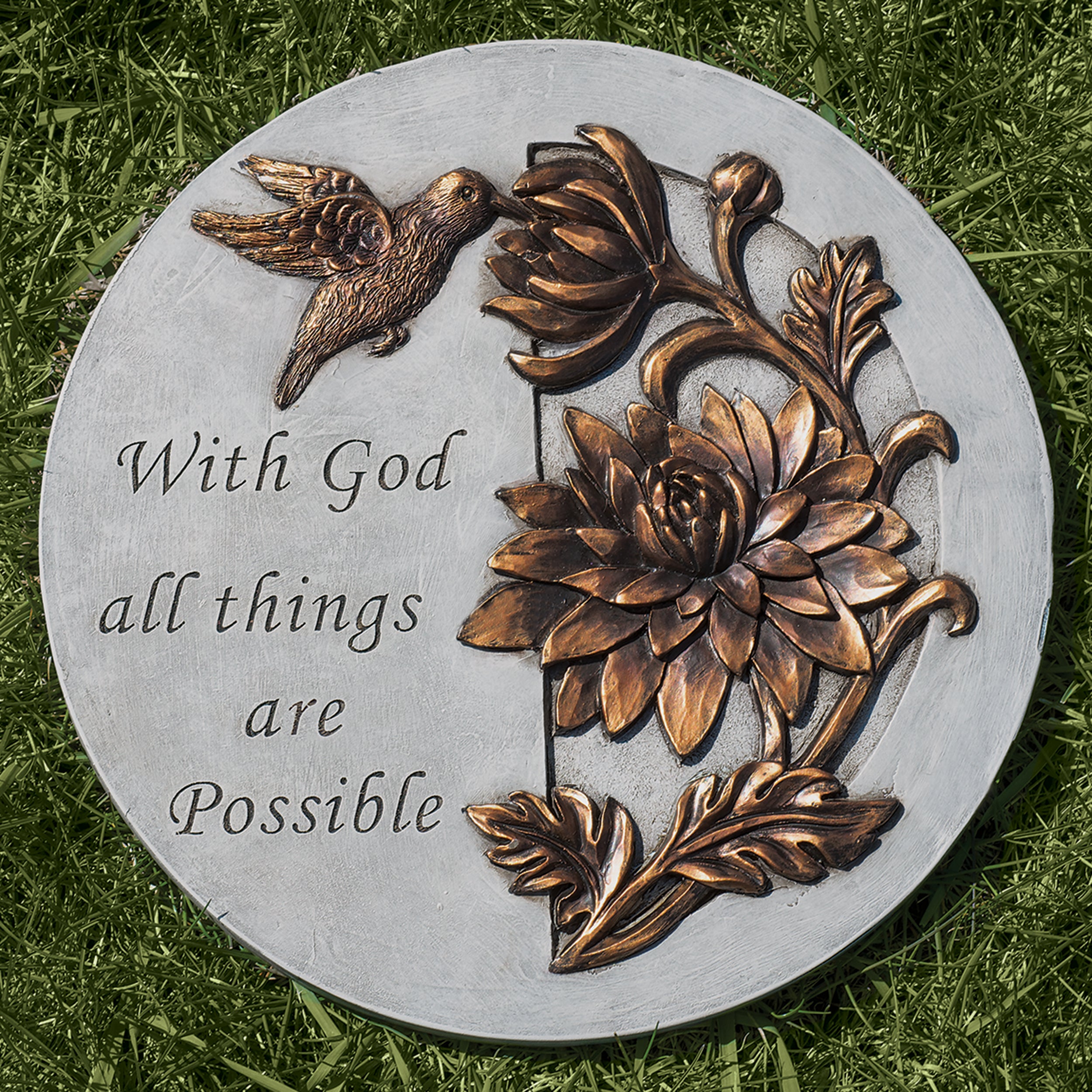 Circle of Love Sentiment Bronze Finish Garden Stepping Stones
