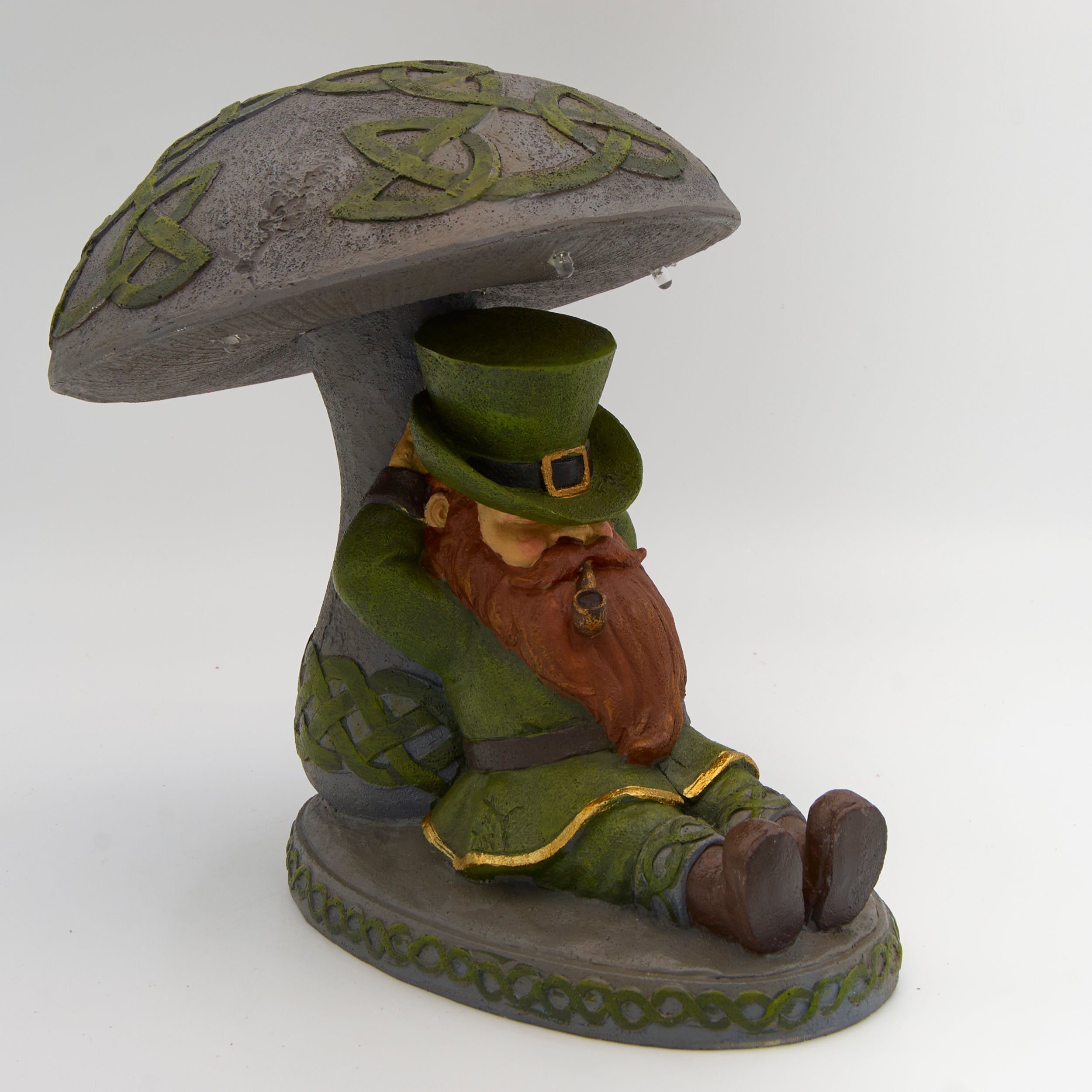 Solar Sleeping Leprechaun Garden Statue