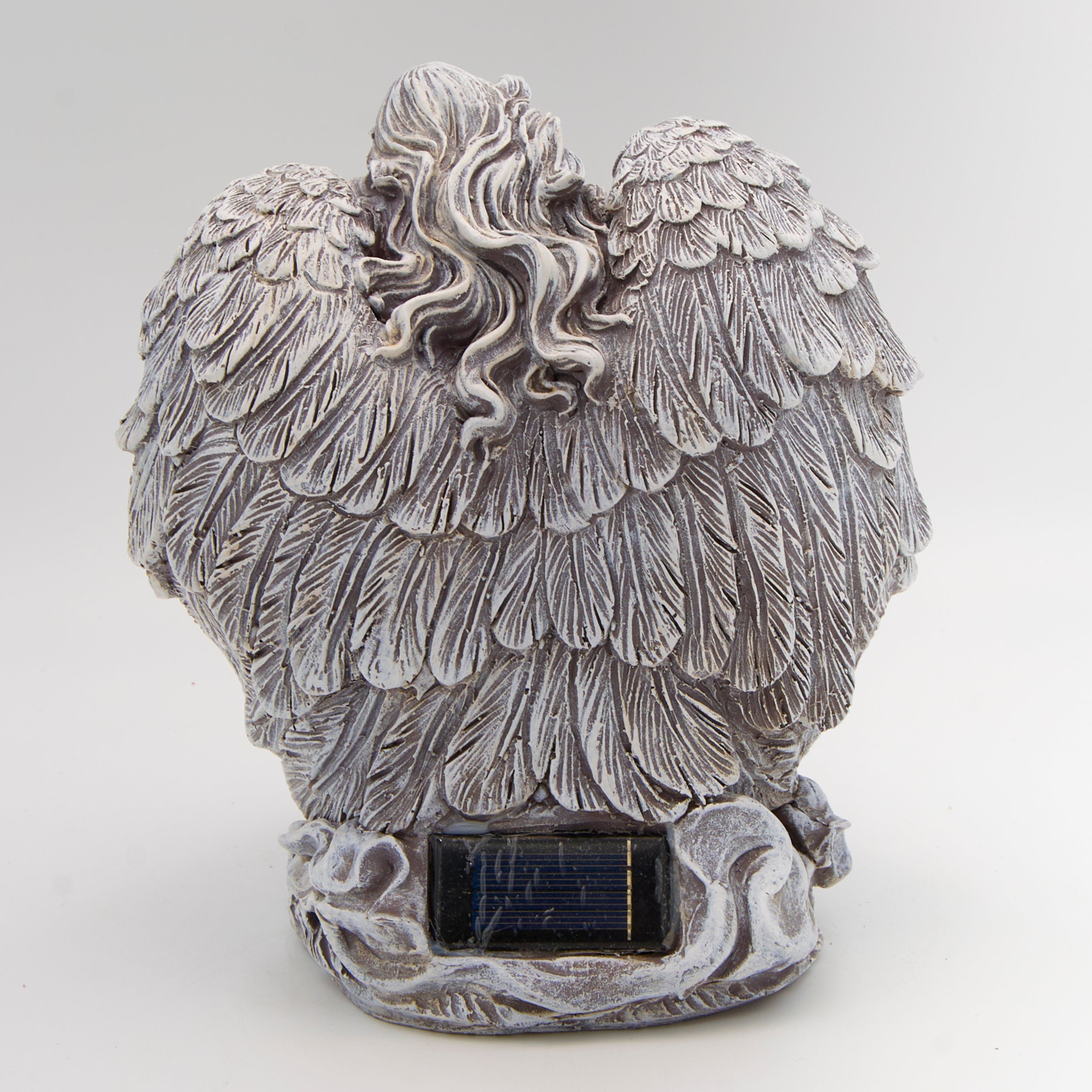 Solar Kneeling Angel with Blue Gazing Ball Garden Statue