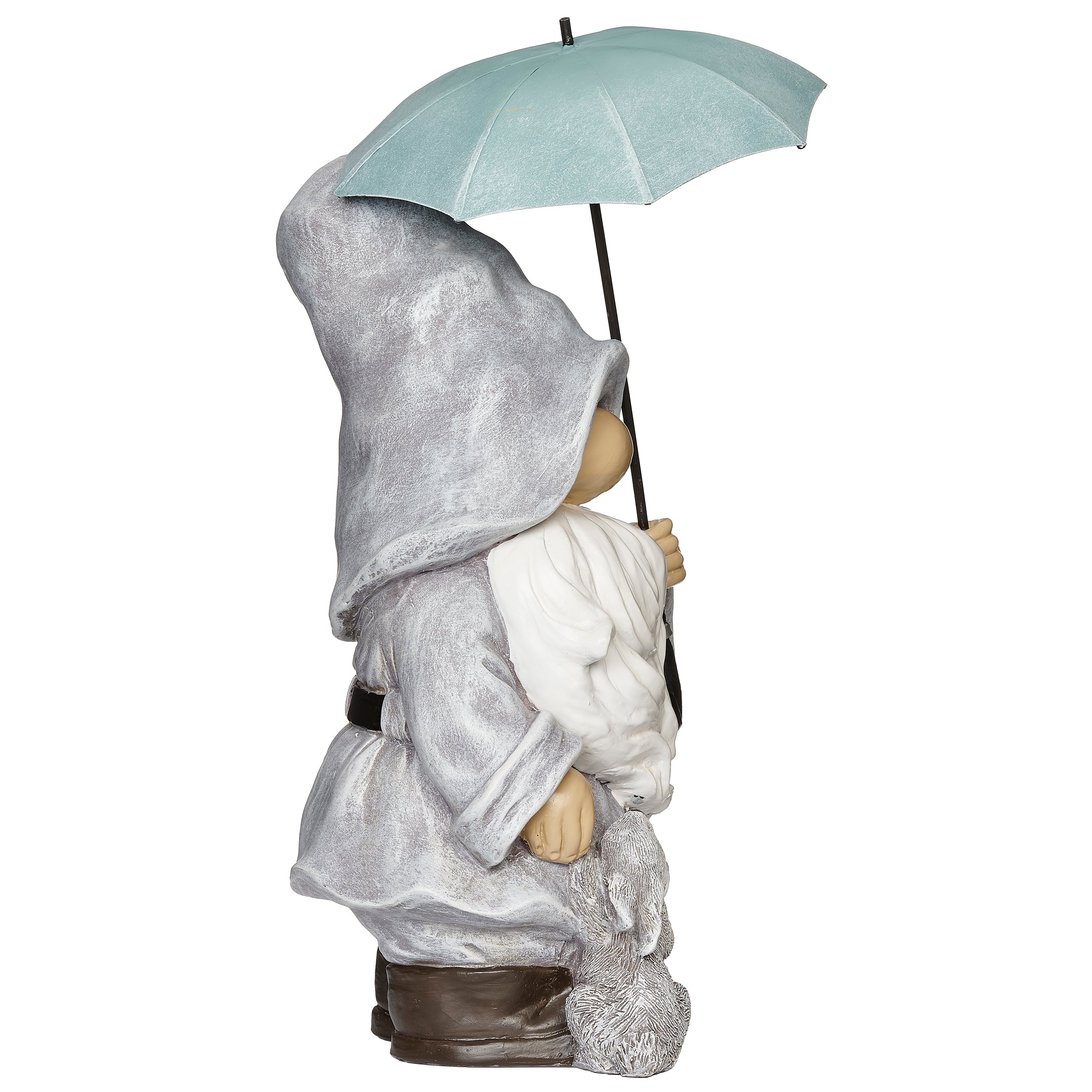 Rainy Day Gnome with Bunny Garden Statue