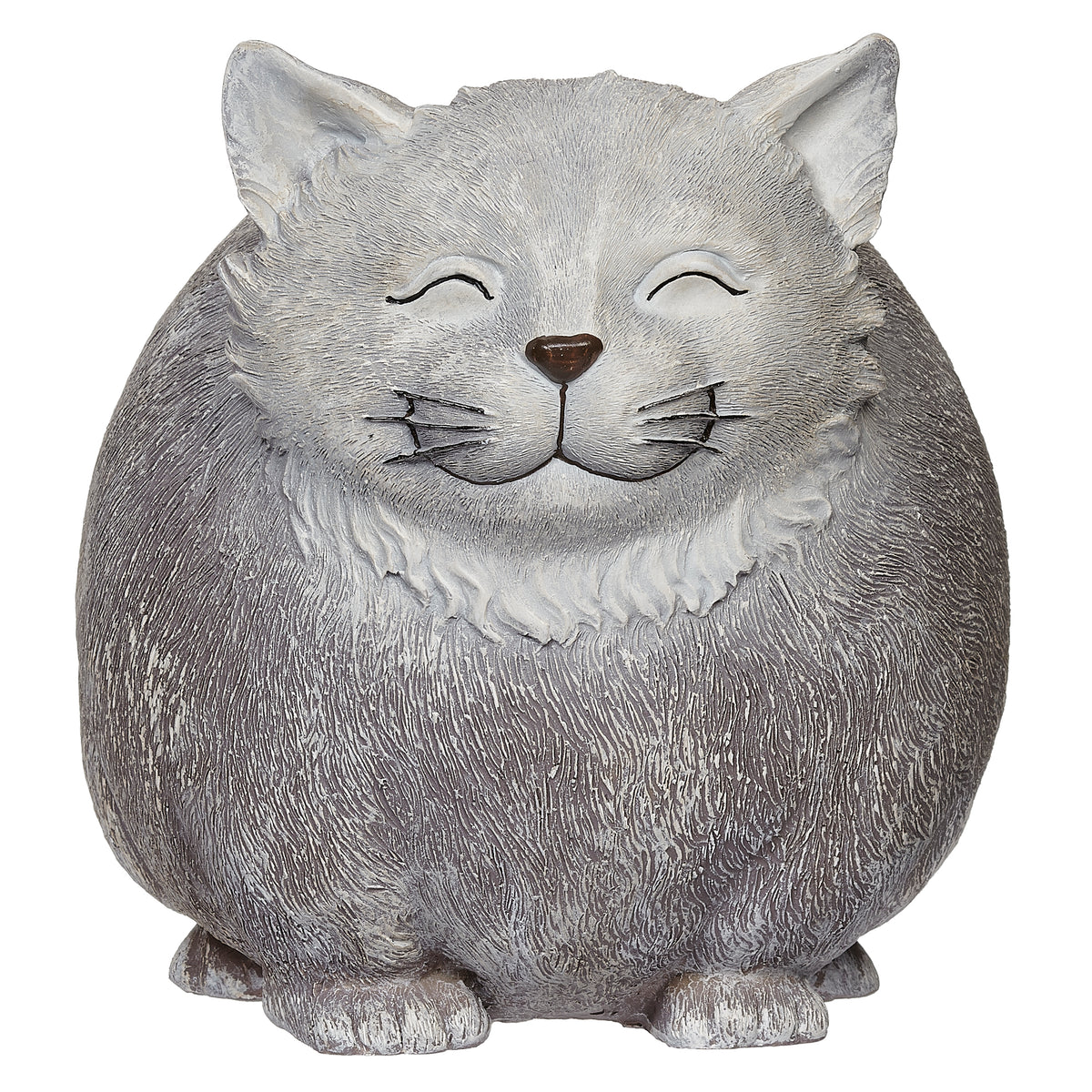 Front view of Pudgy Pals Cat Bluetooth Speaker showing the smiling face, pointed ears, and rounded textured body