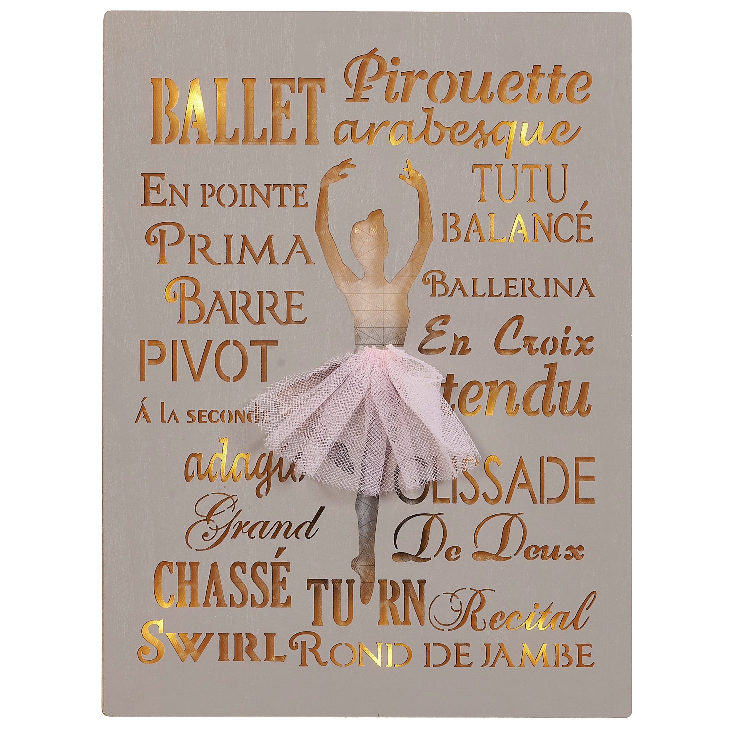 Lighted Ballet Plaque Laser Cut Table Decor