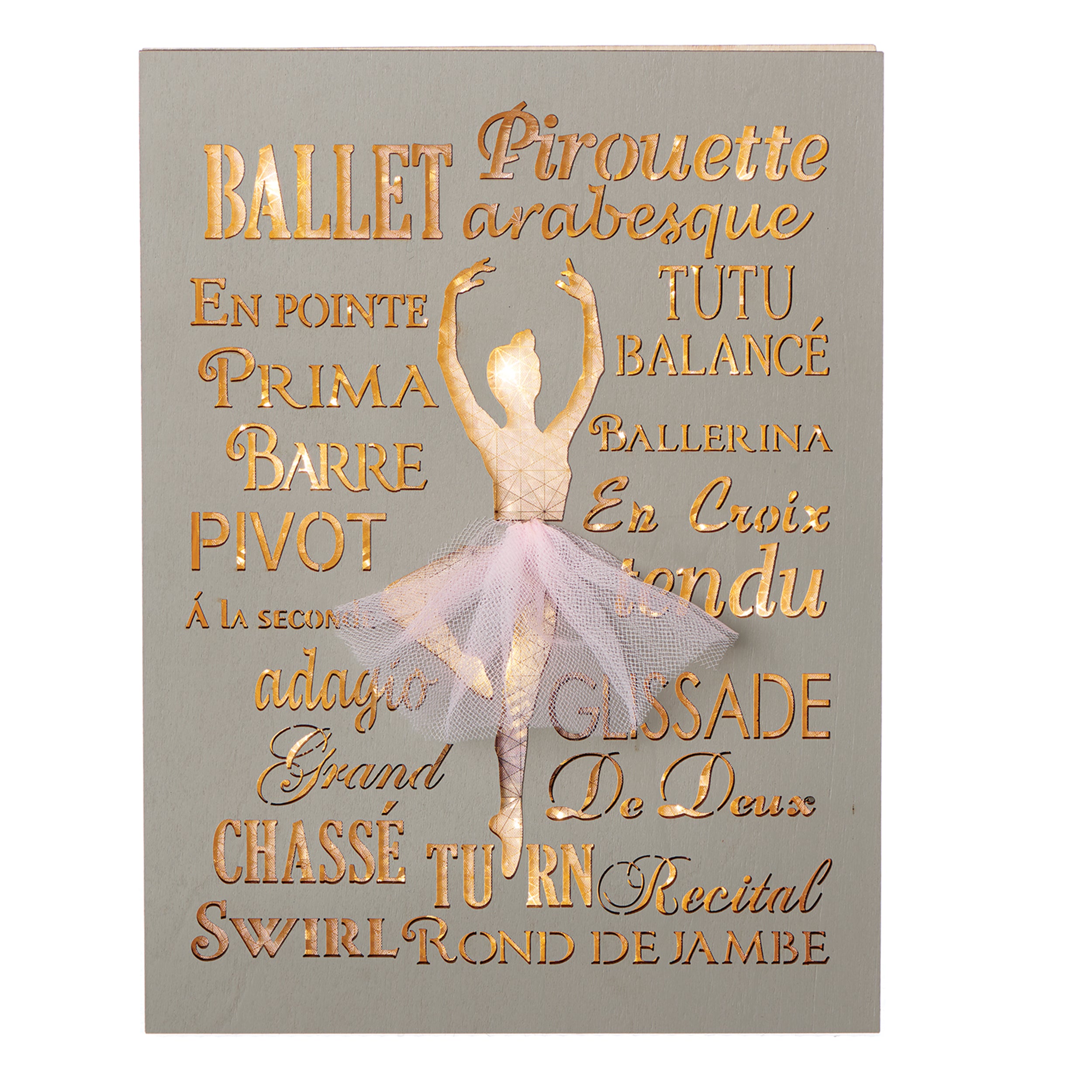 Lighted Ballet Plaque Laser Cut Table Decor
