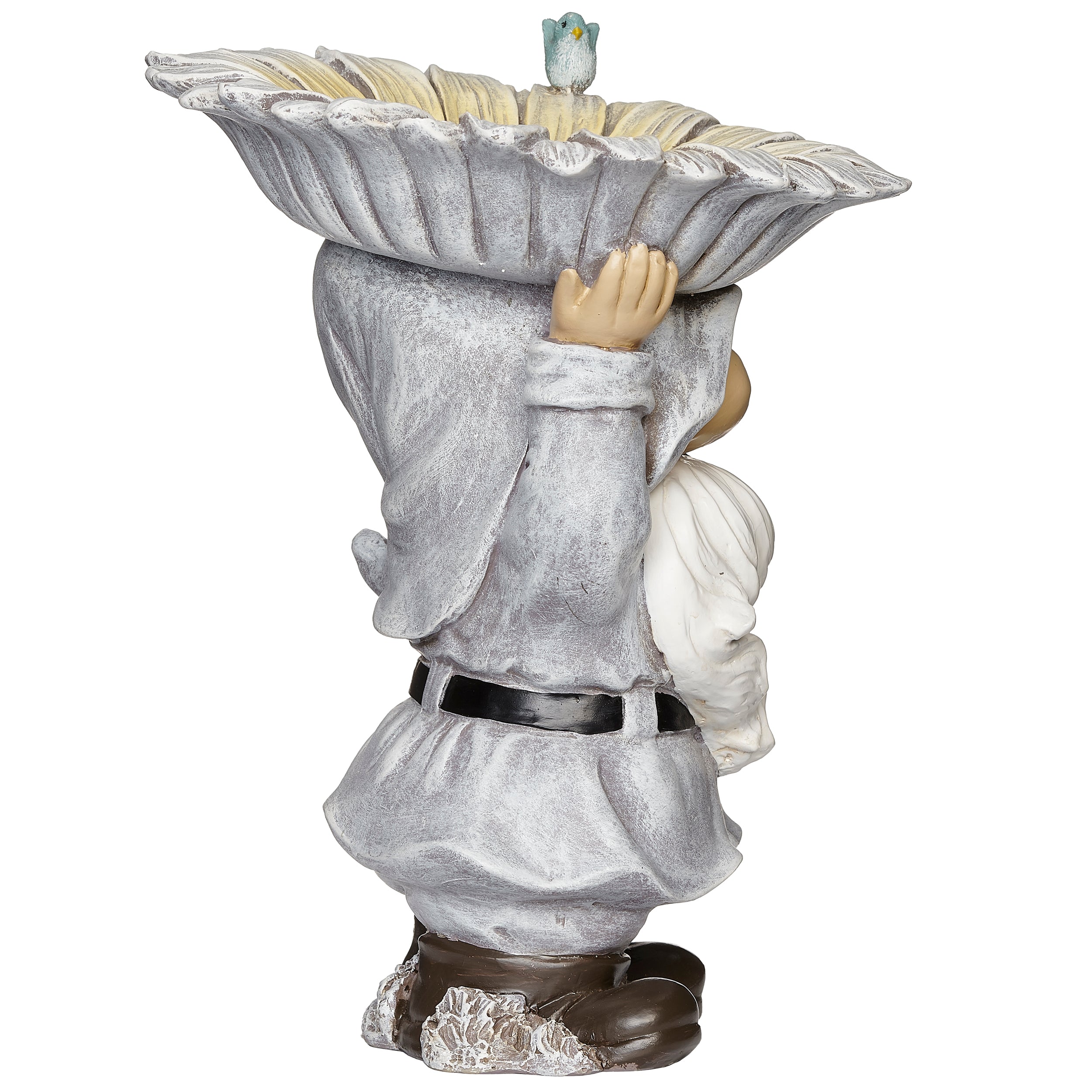 Whimsical Gnome Holding Sunflower Bird Feeder