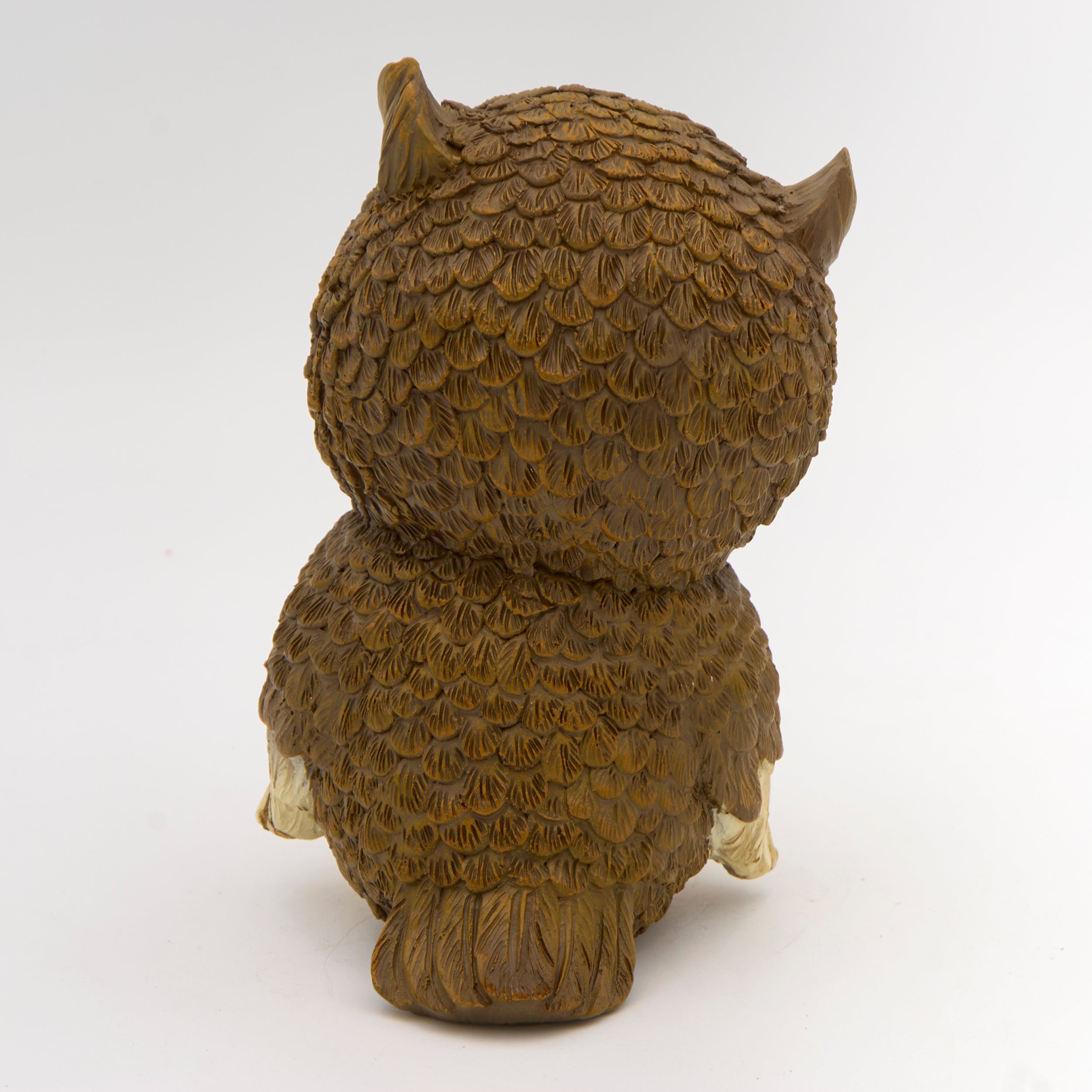 Wide-Eyed Owl with Daisy Garden Statue