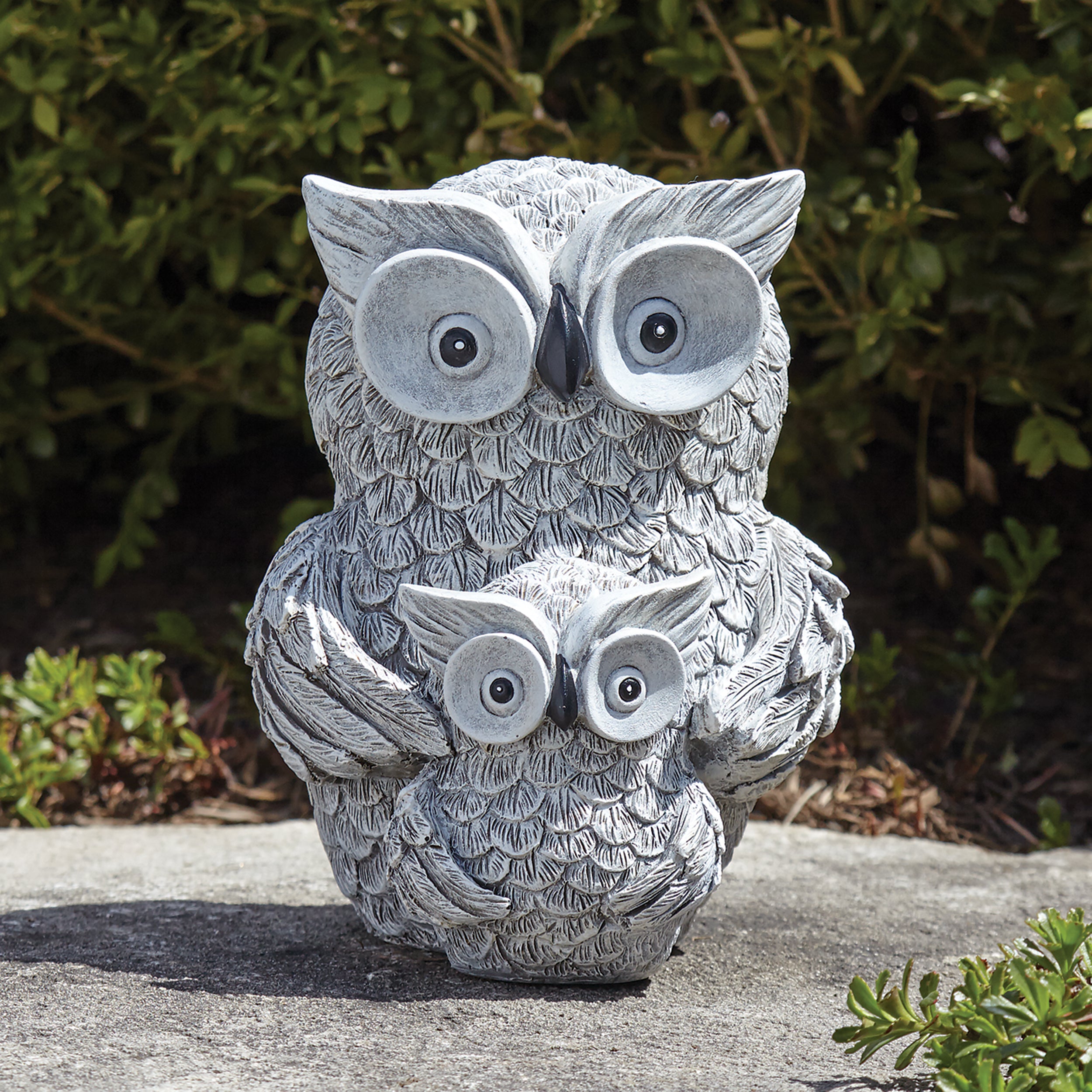 Pudgy Pals Mama Owl & Baby Garden Statue